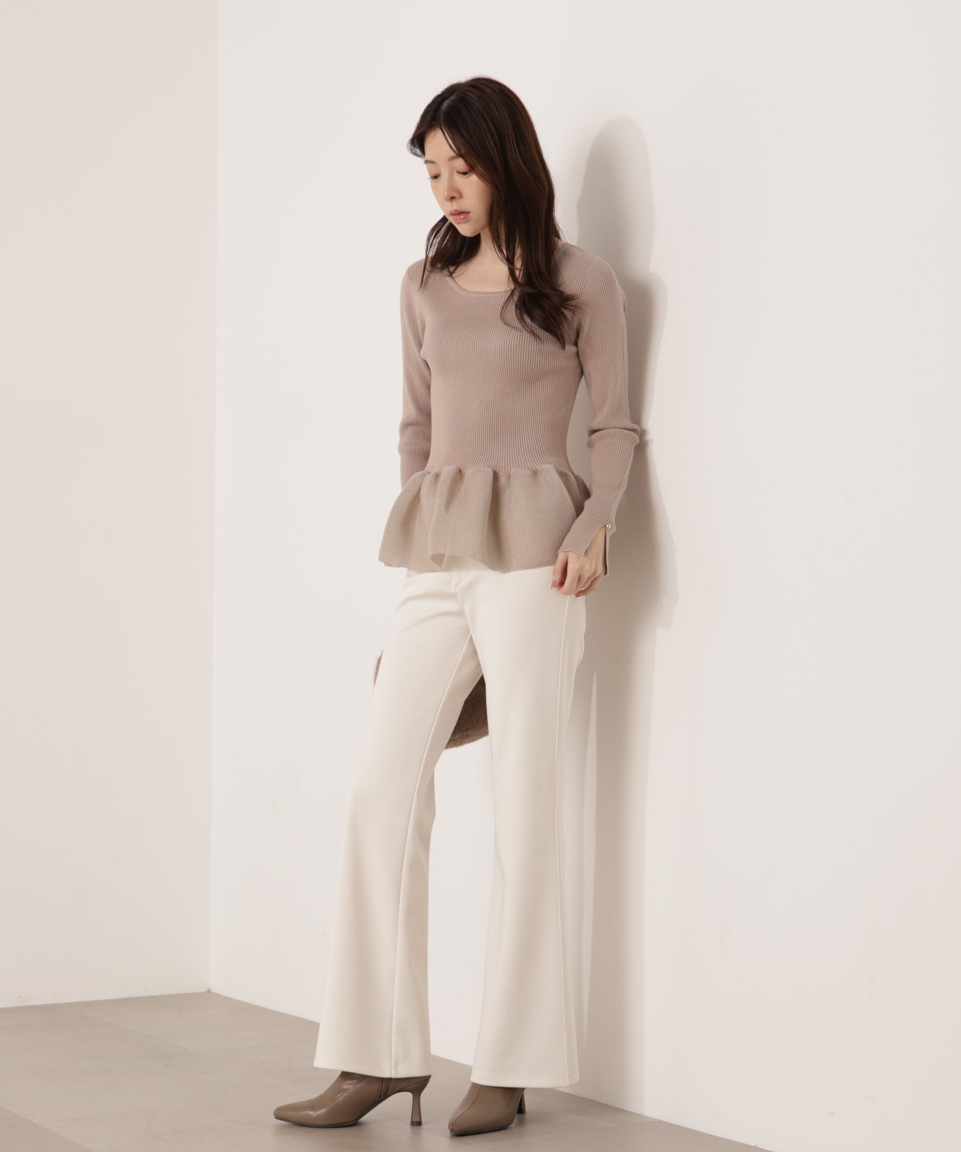PROPORTION BODY DRESSING「＜ウォッシャブル＞ペプラムリブニット 25AW」|ニット・セーター|