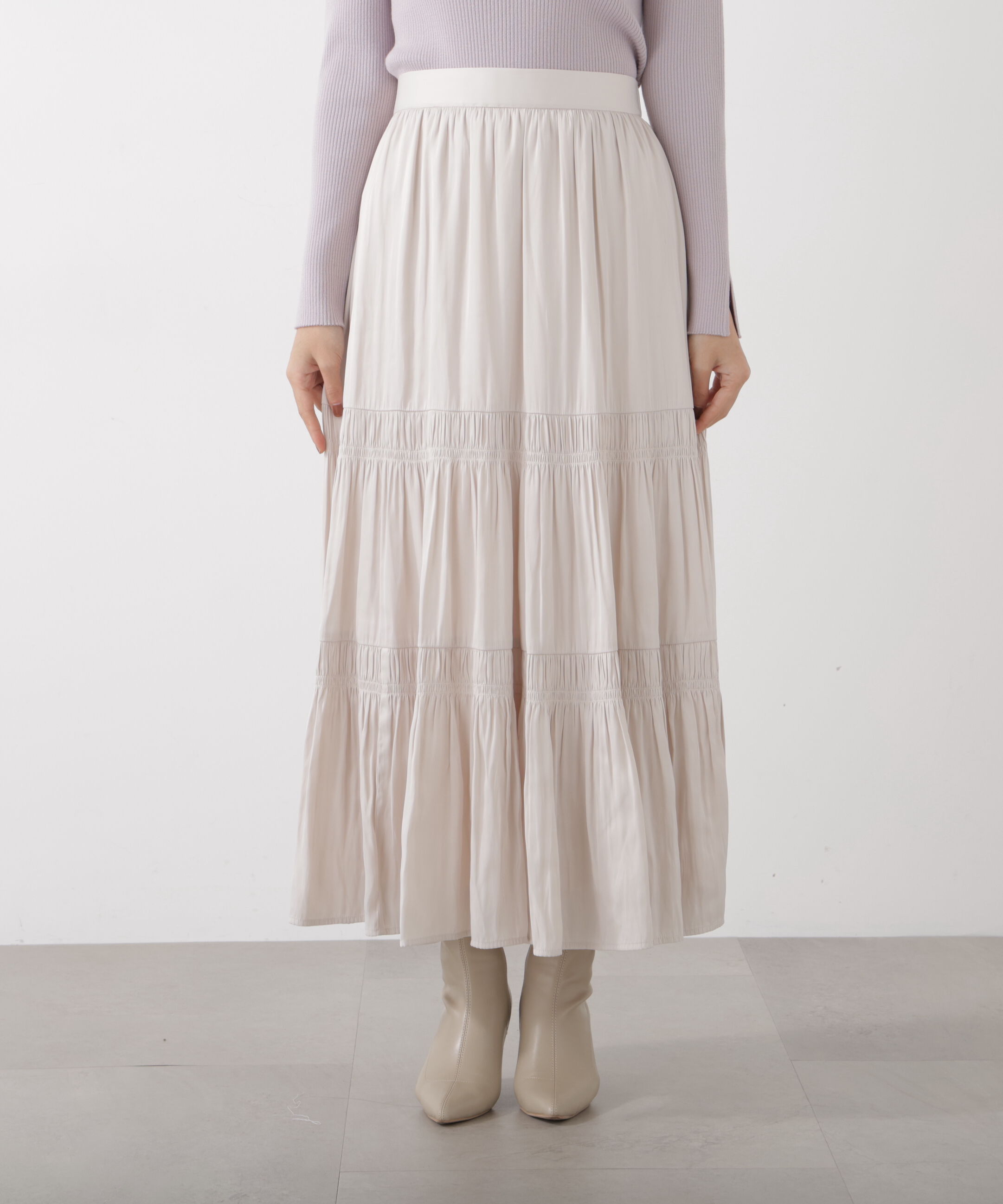 PROPORTION BODY DRESSING「《EDIT COLOGNE》ランダムギャザースカート　26SS」|スカート|