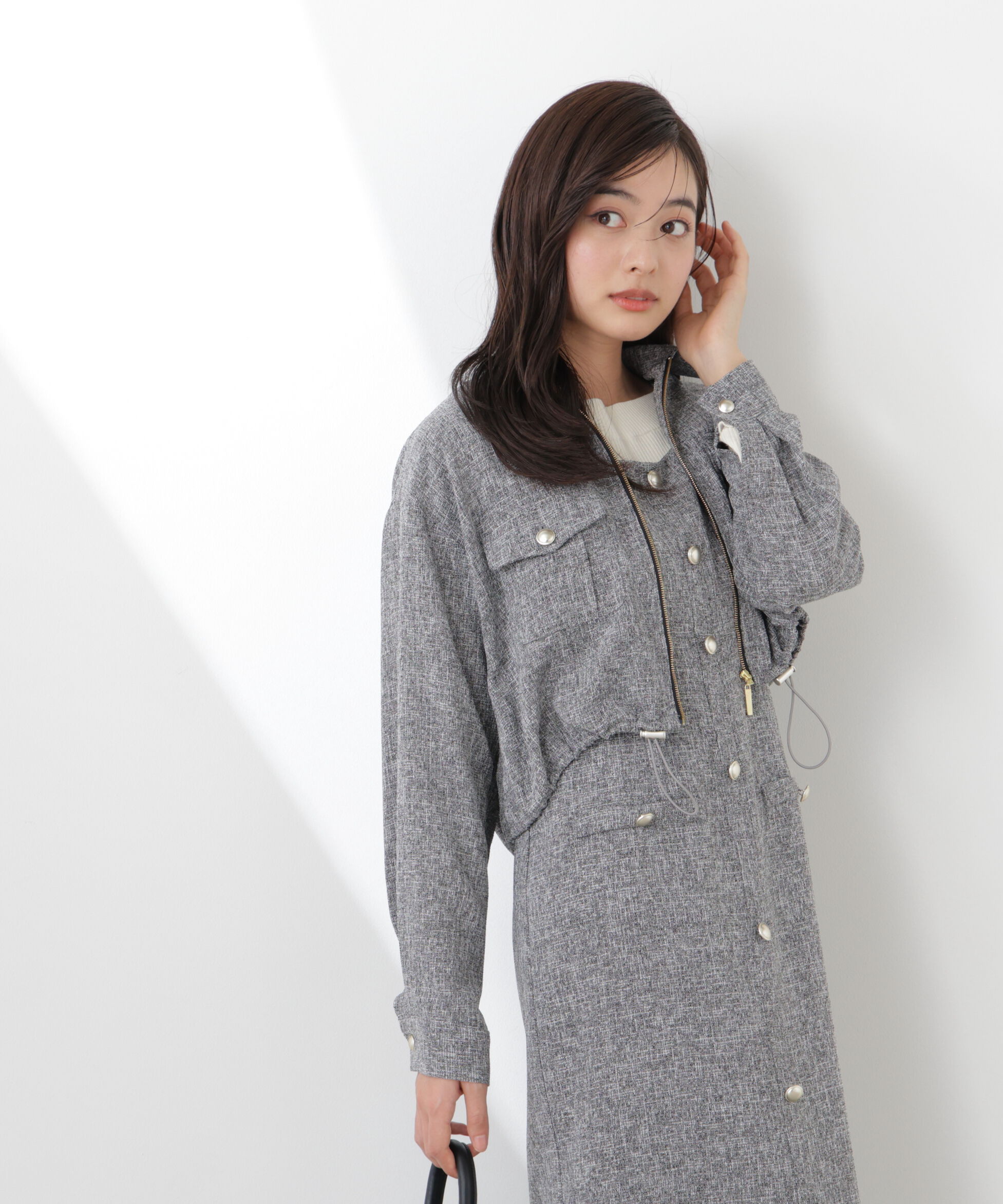 PROPORTION BODY DRESSING「スプリングツイードブルゾン　26SS」|ブルゾン・スタジャン|