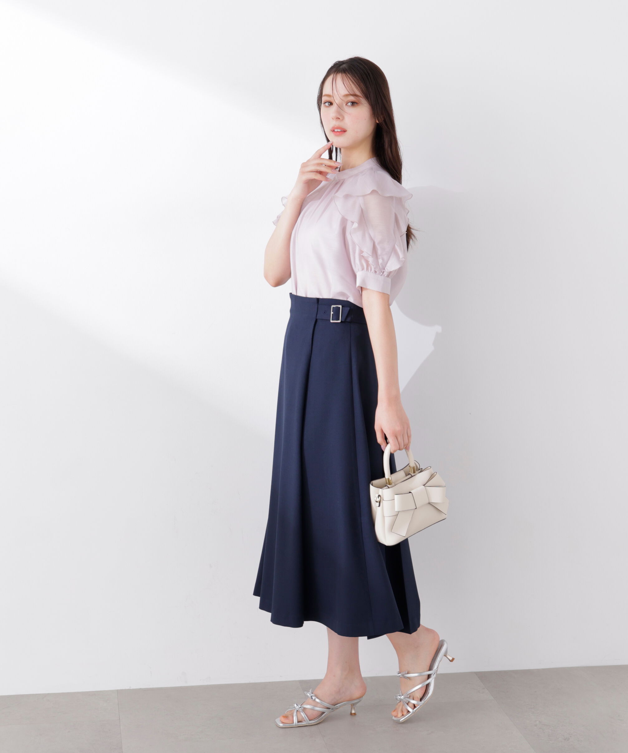 PROPORTION BODY DRESSING「サイドベルトフレアスカート　26SS」|スカート|