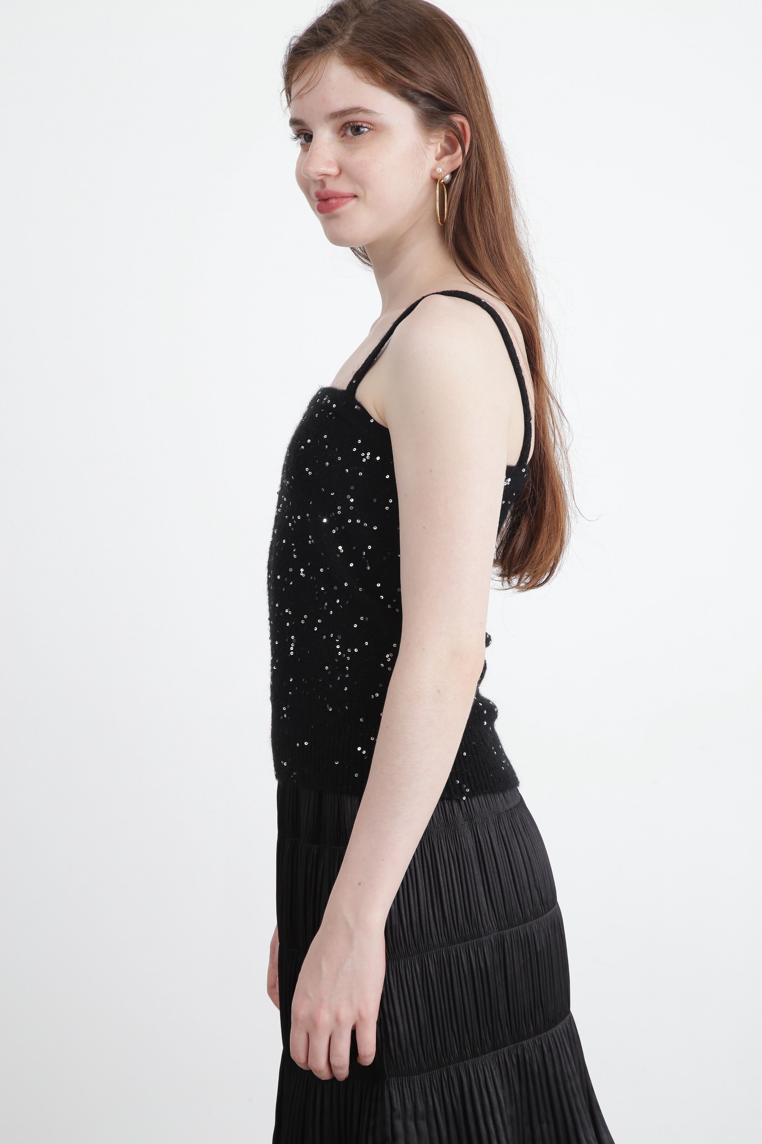  「◆スパンコールニットベアトップ」|ニット・セーター|