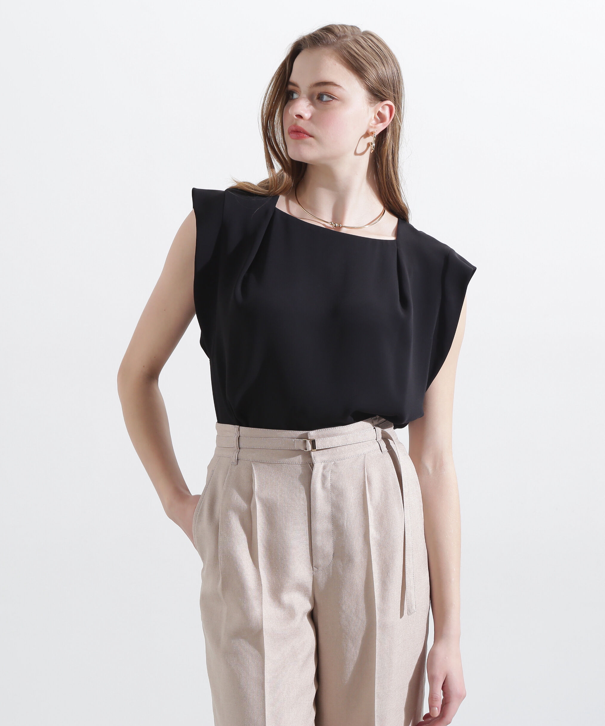  「◆カフスフレンチスリーブブラウス」|シャツ・ブラウス|