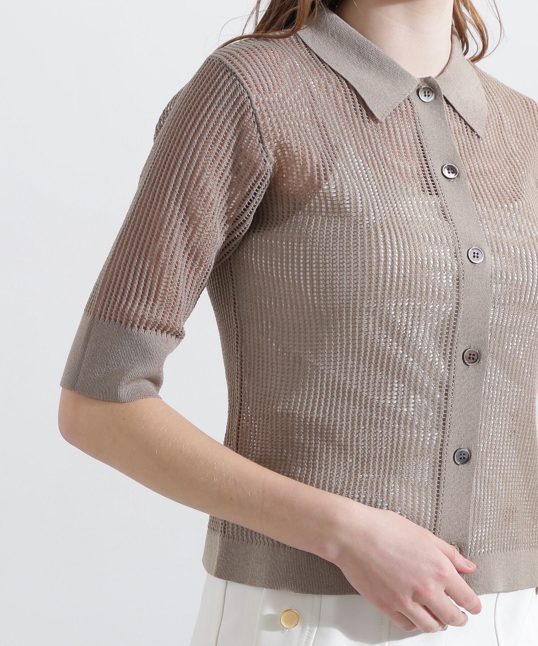  「◆シアーコンビカーディガン」|ニット・セーター|