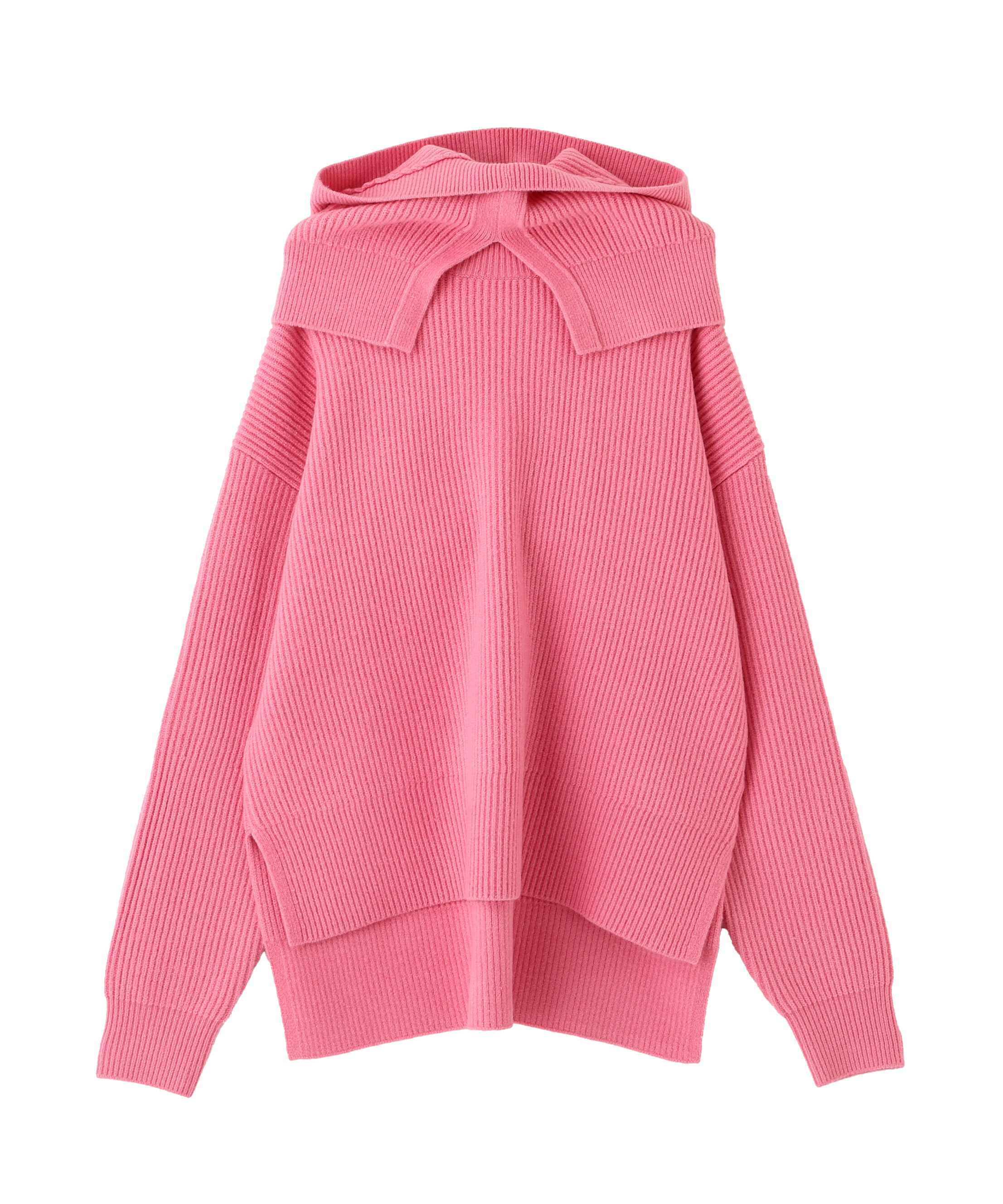  「◆フードスヌード付きニットプルオーバー」|ニット・セーター|