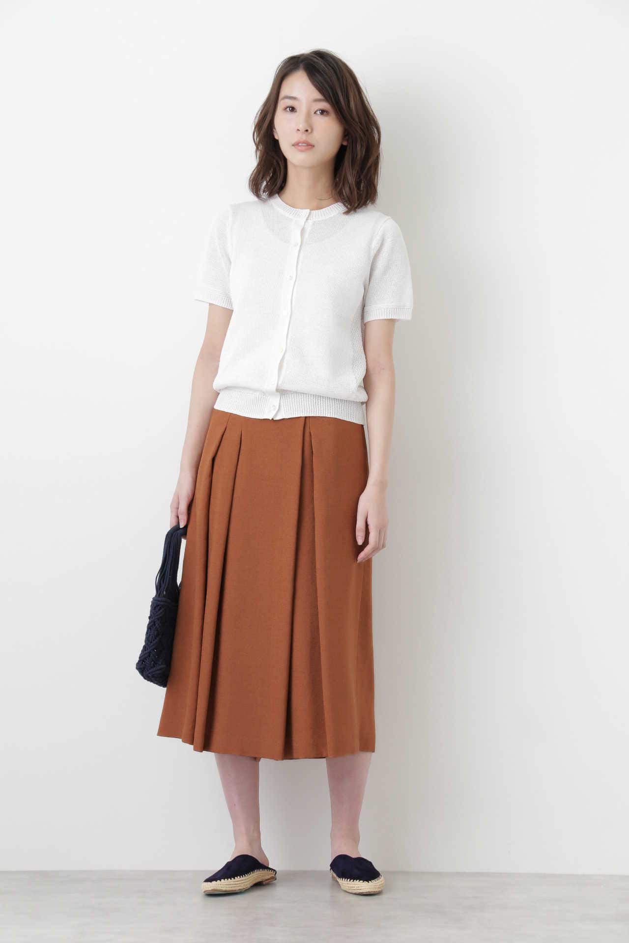  「[洗える]リネンライクオックススカーチョ」|スカート|