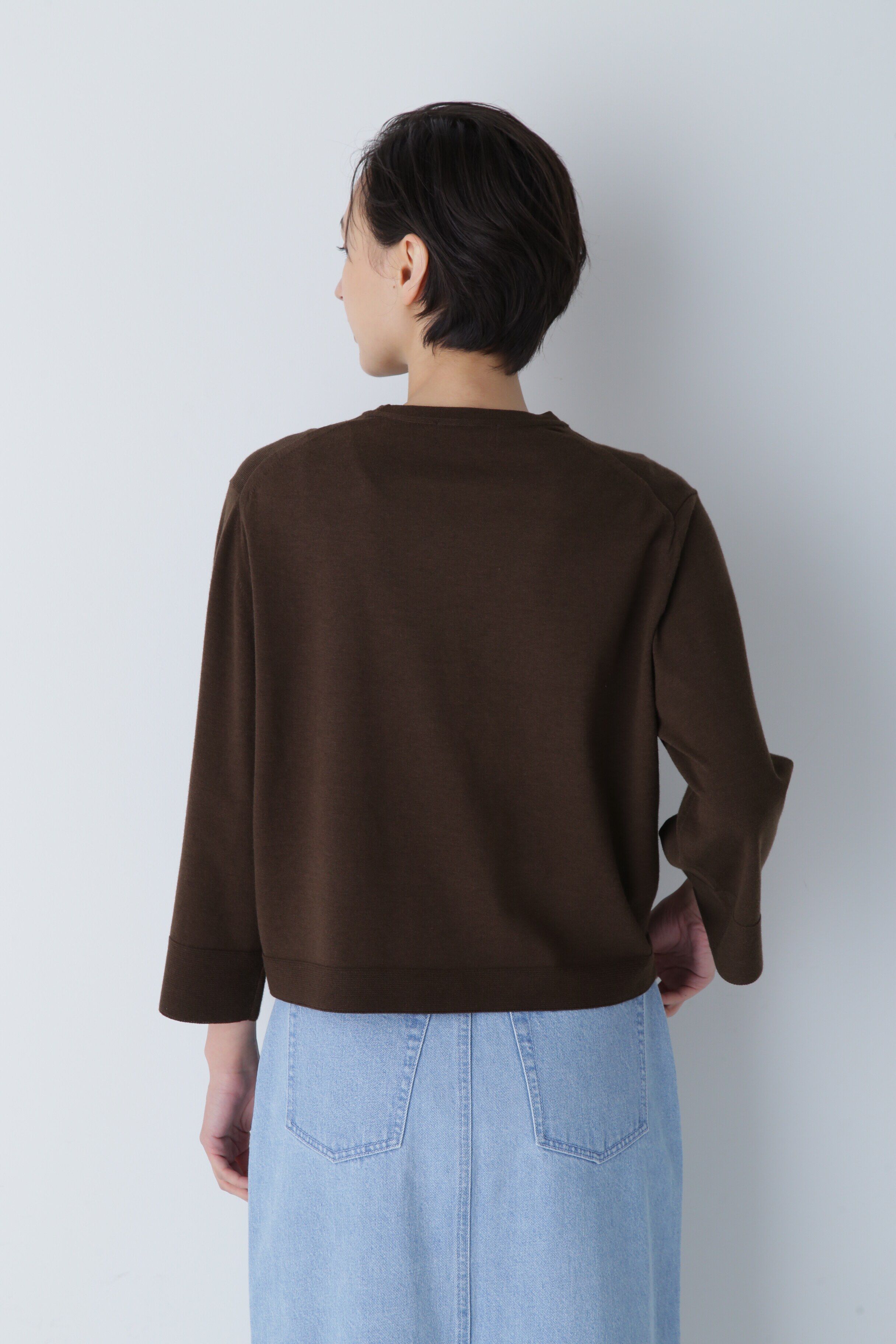  「◆コットンポリエステルキュプラニットプルオーバー」|ニット・セーター|