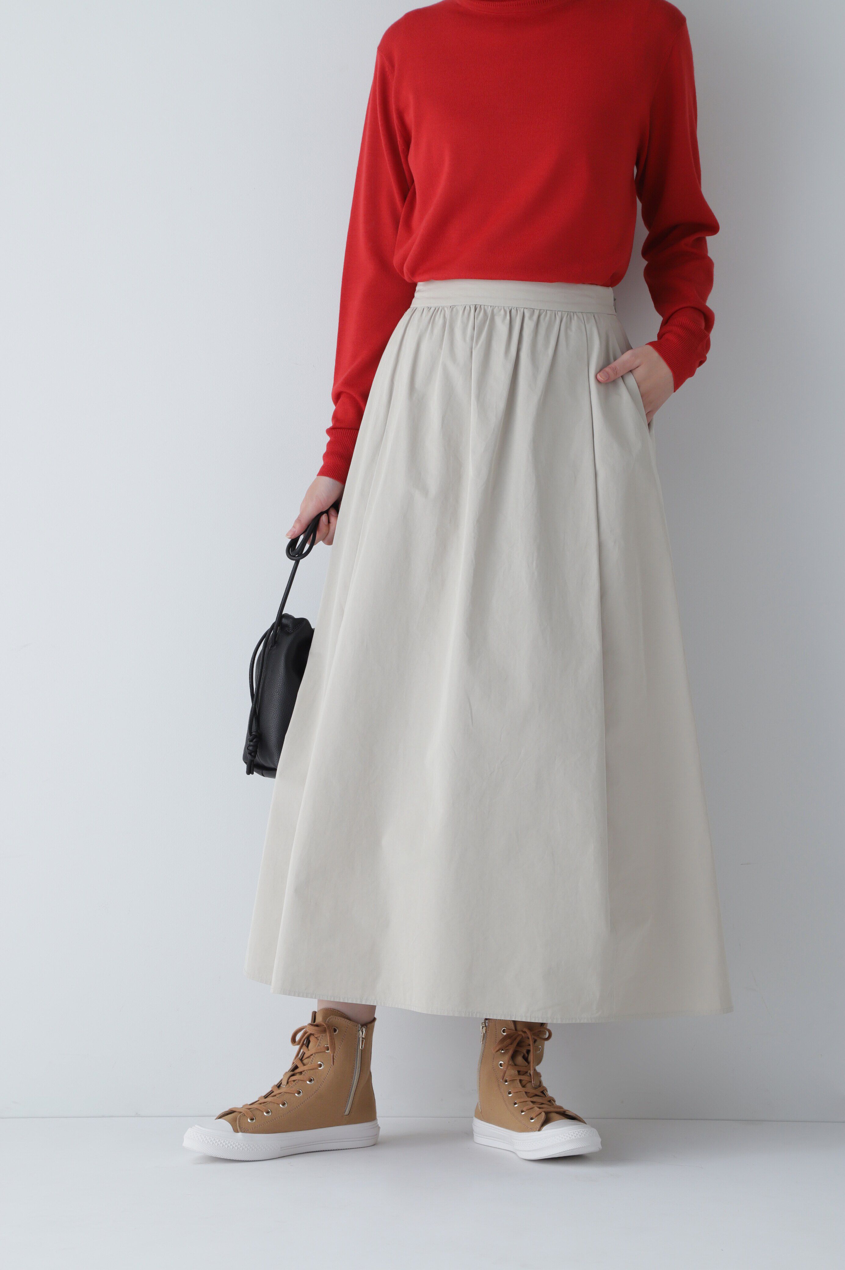  「◆ギャザータックスカート」|スカート|ベージュ