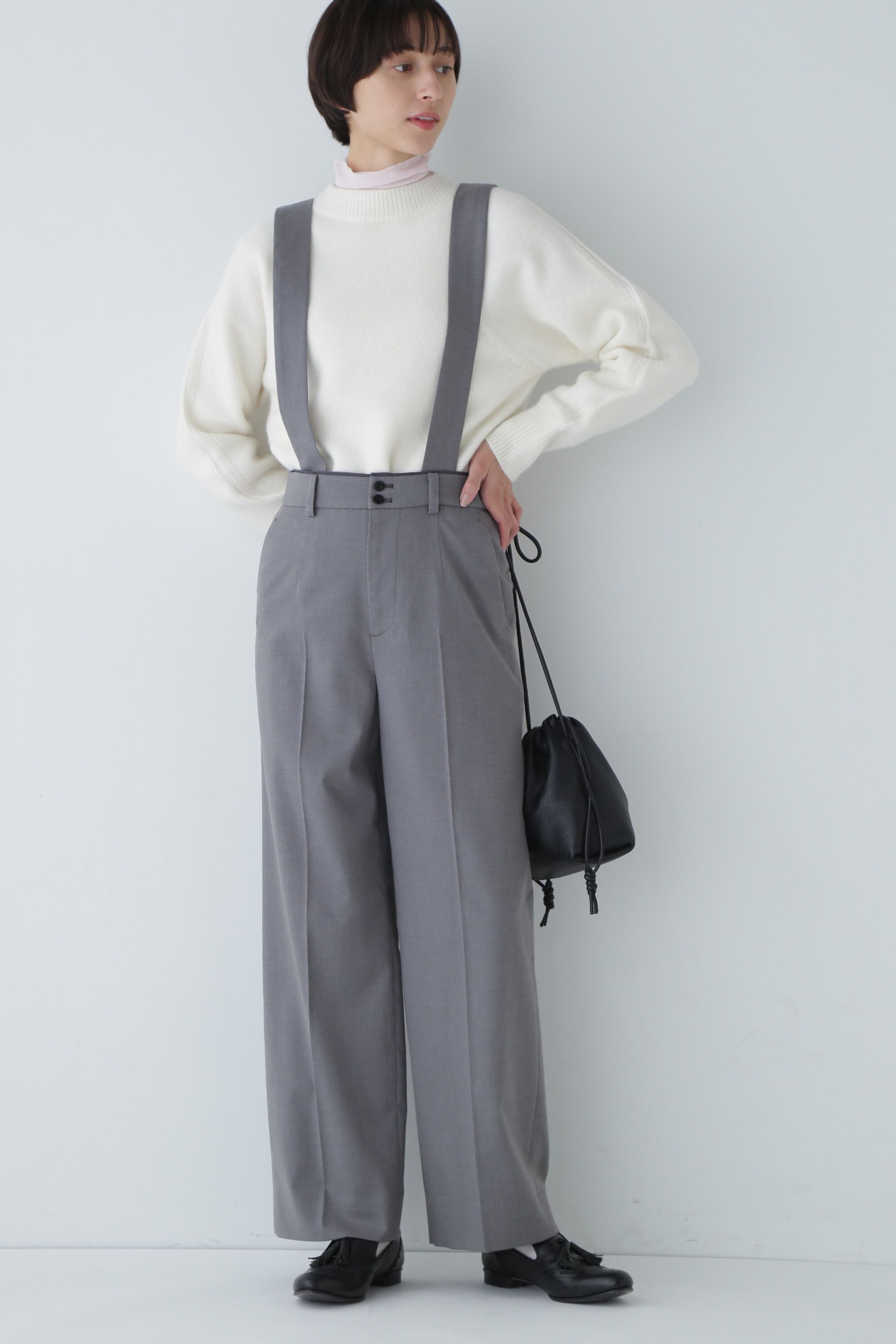  「◆ストレッチツイル吊り付きパンツ」|その他|グレー