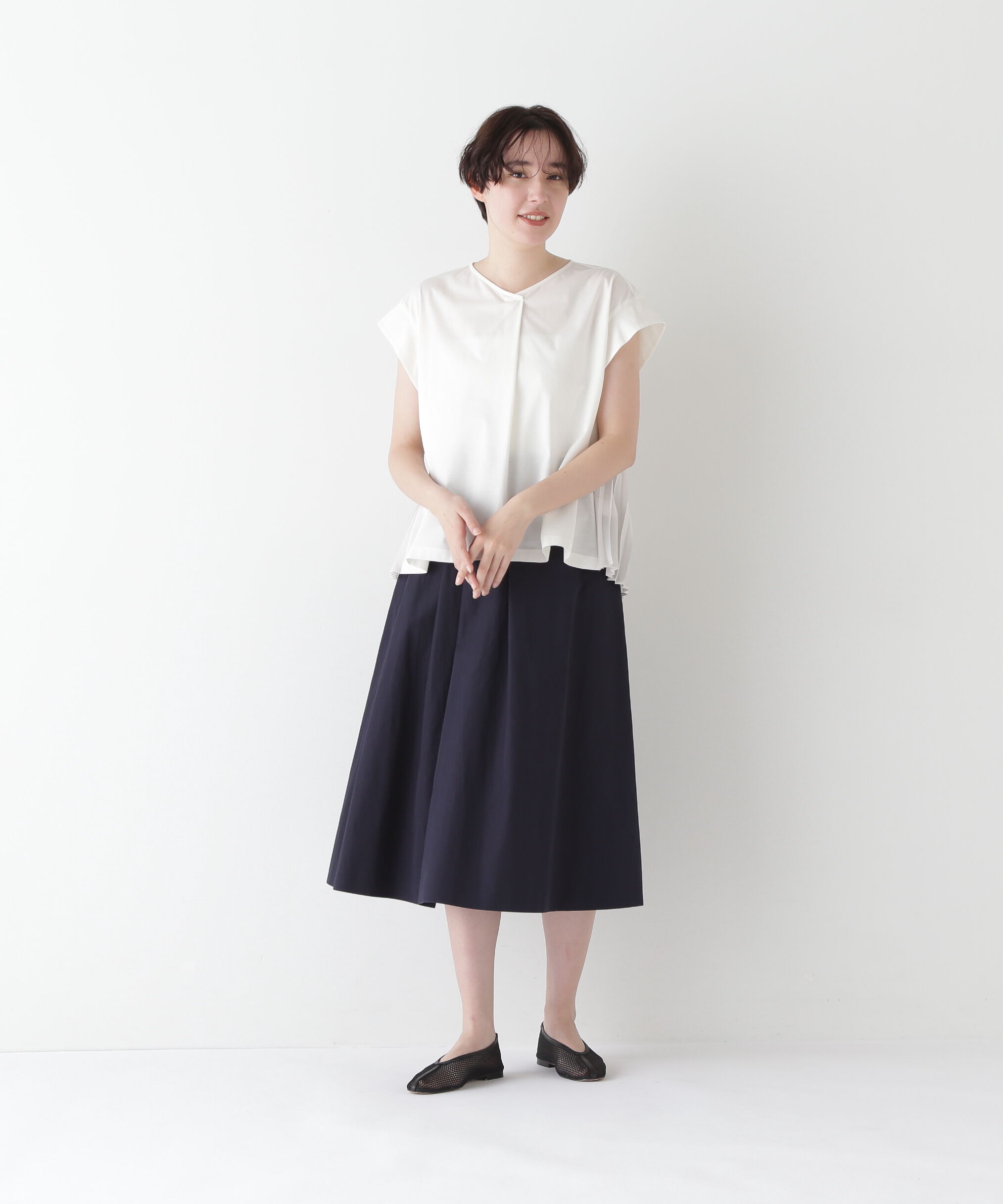  「◆Ｃ／Ｌウェザーアシンメトリータックスカート」|スカート|