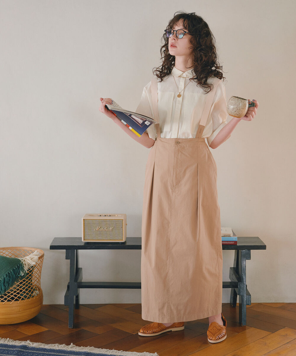  「◆UNIVERSAL OVER ALL　コラボ　スカート」|スカート|ベージュ