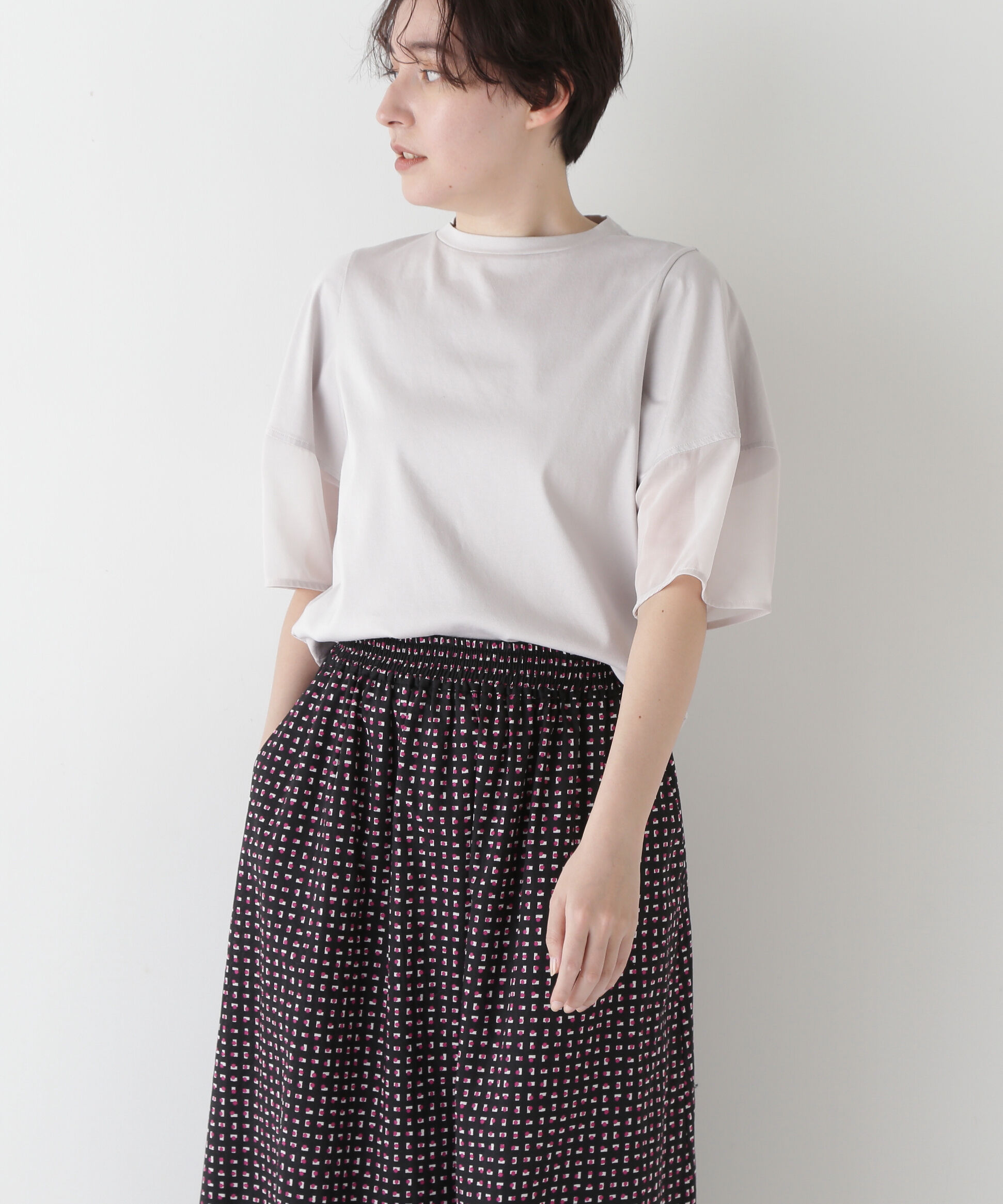  「◆アードッキングモックネックカットソープルオーバー」|Tシャツ・カットソー|ライトグレー