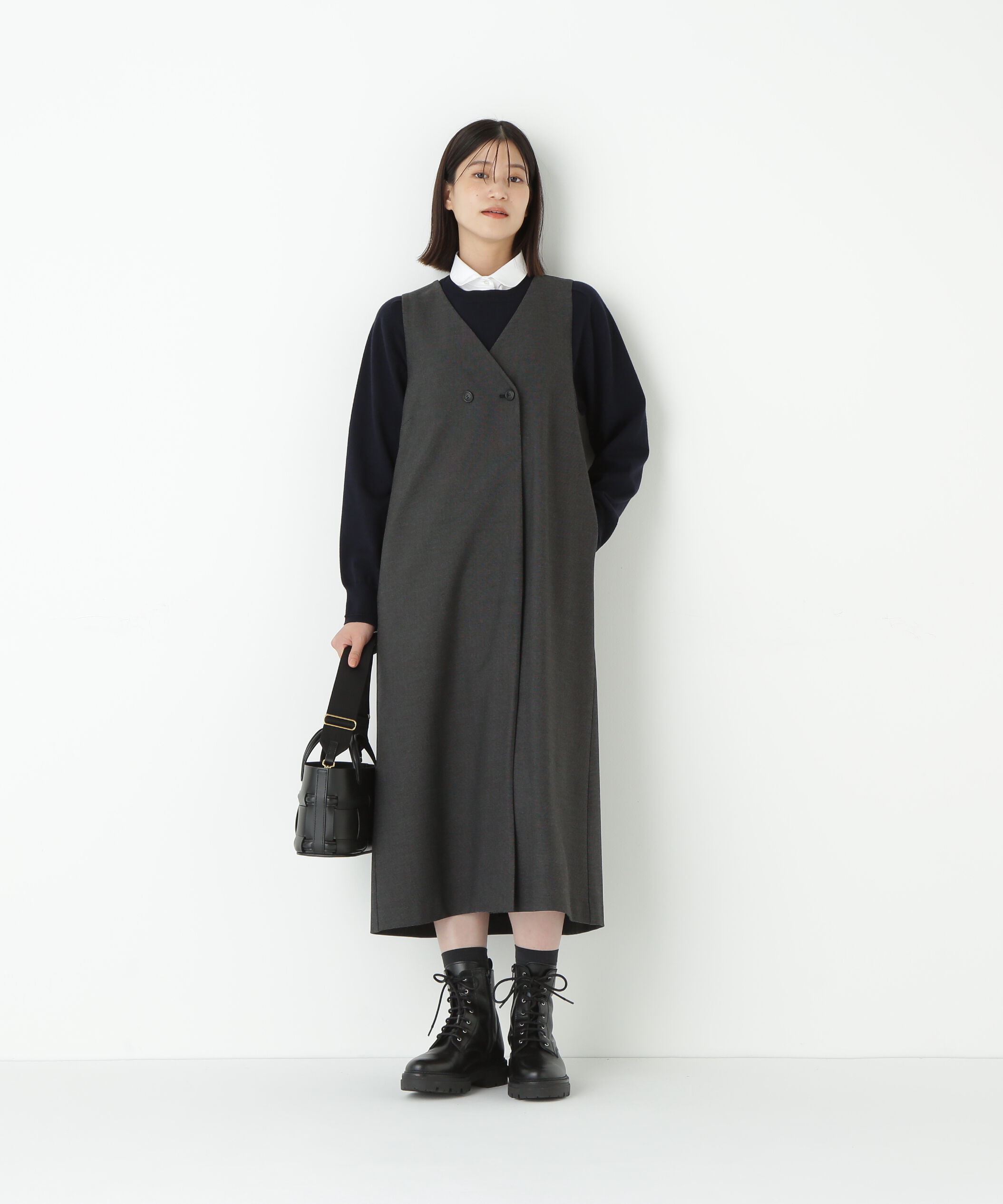  「◆ＴＲストレッチＶネックジャンスカ」|ワンピース|