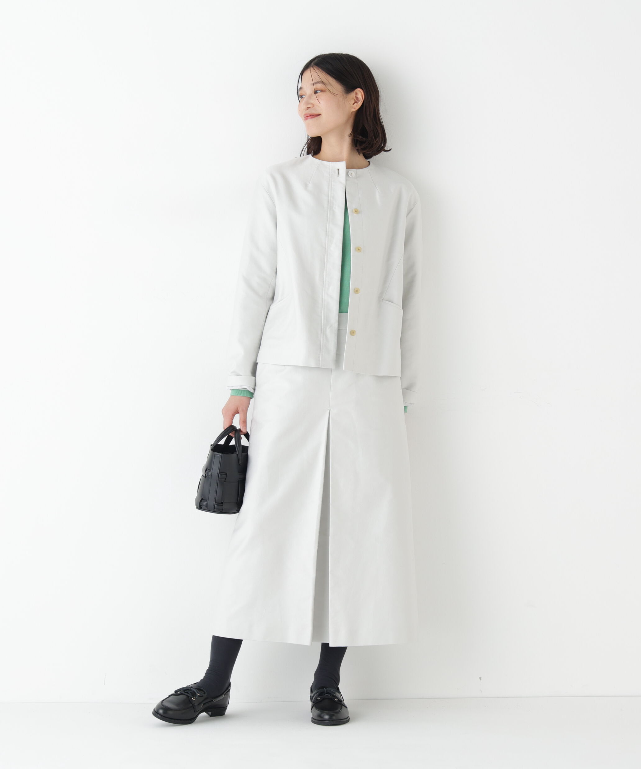  「◆《ウォッシャブル》ライトモールスキンノーカラージャケット」|ブルゾン・スタジャン|