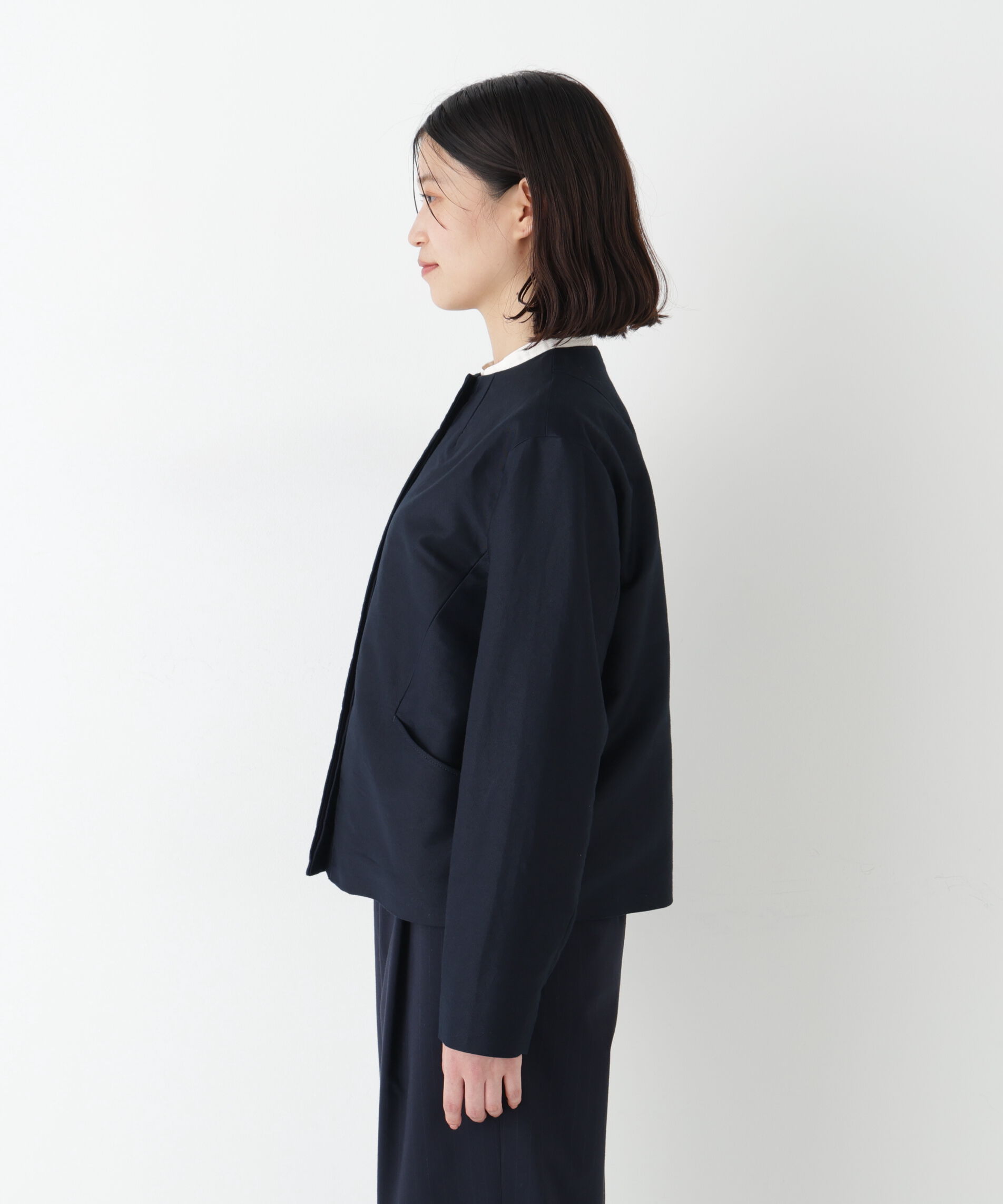  「◆《ウォッシャブル》ライトモールスキンノーカラージャケット」|ブルゾン・スタジャン|