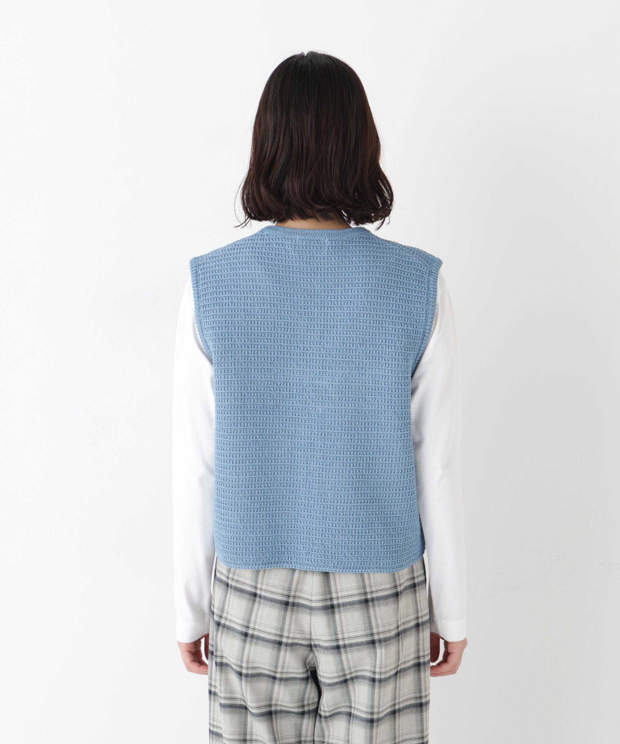  「◆ギマコットン地柄ベスト」|ニット・セーター|