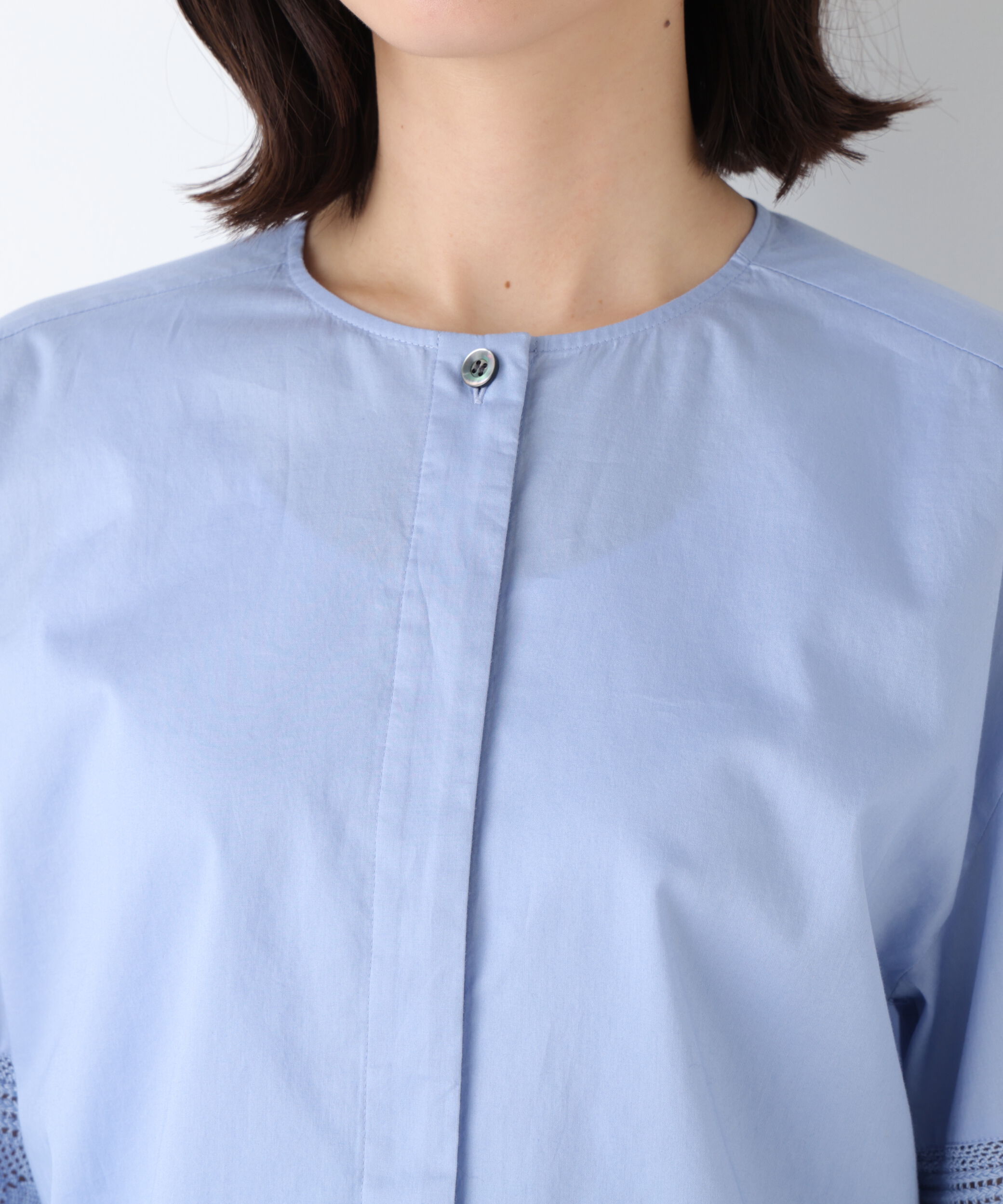  「◆レースドッキングクルーネックブラウス」|シャツ・ブラウス|