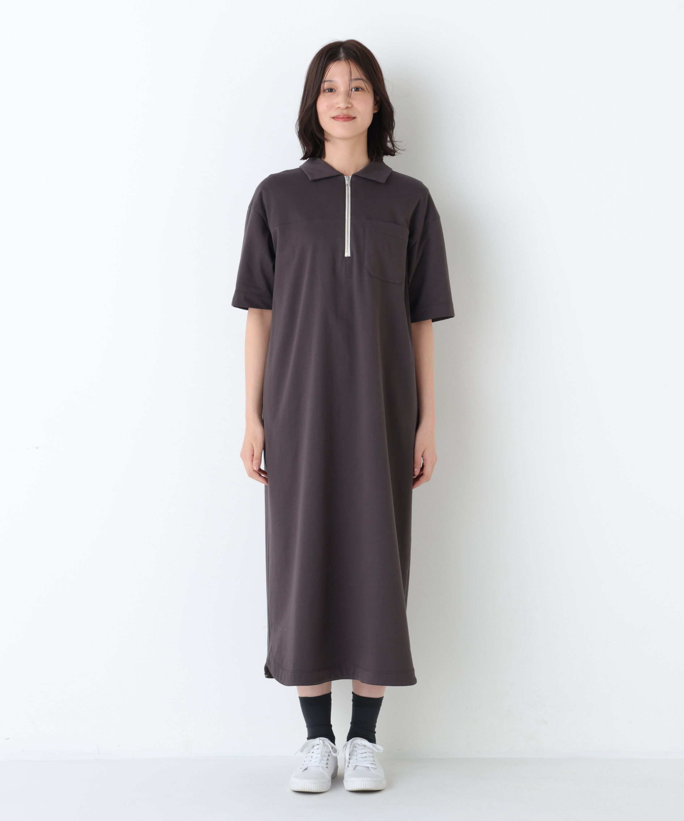  「◆ハーフジップカットソーワンピース」|ワンピース|