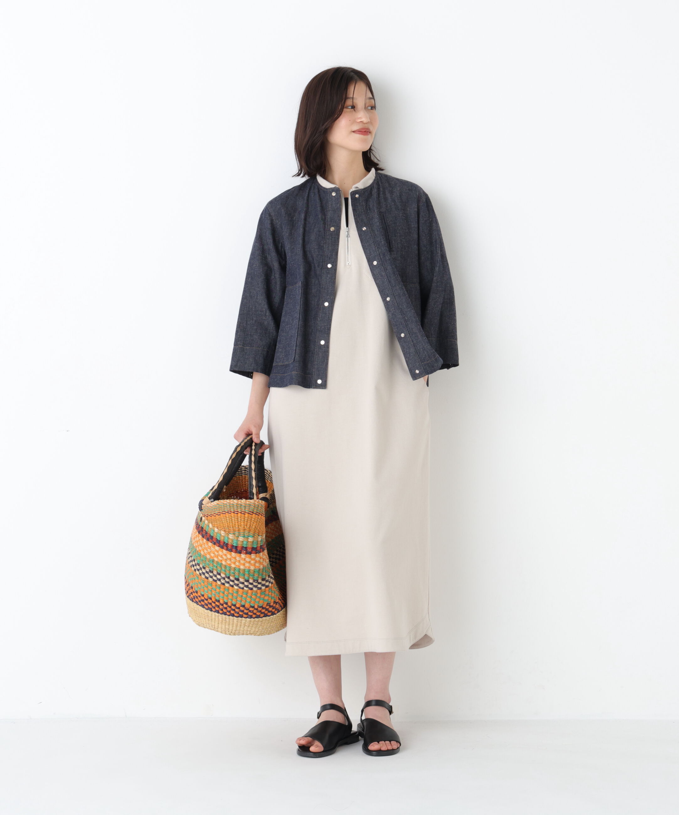  「◆ハーフジップカットソーワンピース」|ワンピース|