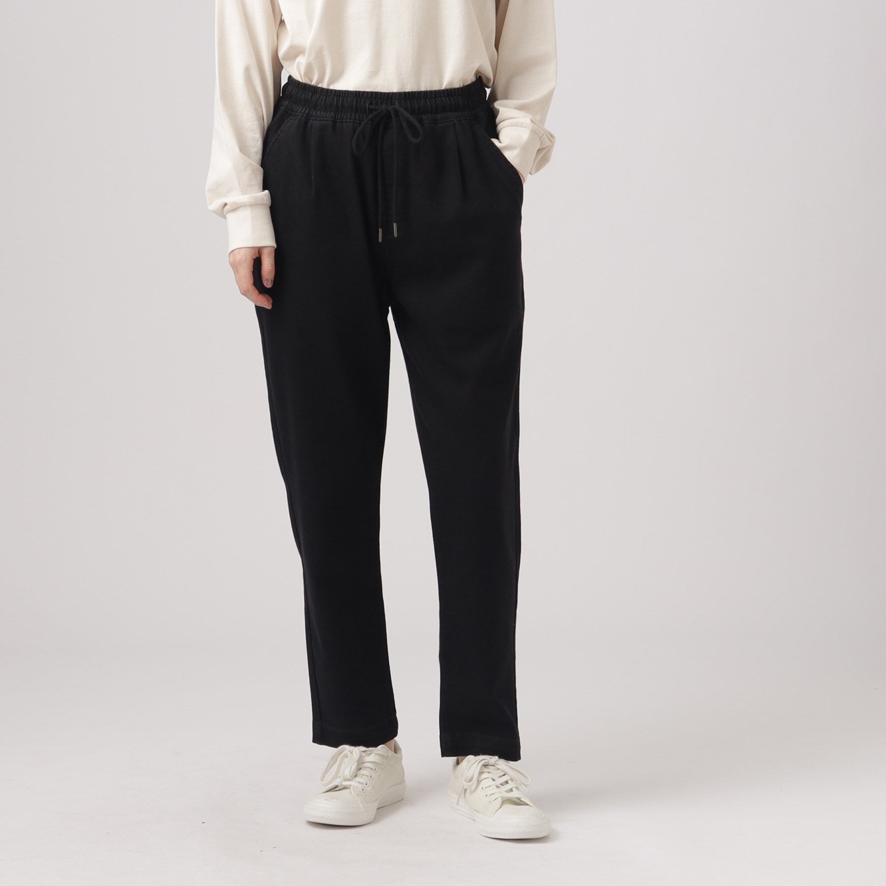 SHOO･LA･RUE「【SS-3L/洗える/美脚シルエット】ボトム選びが難しい方の救世主 デニムイージーテーパードパンツ」|デニム|