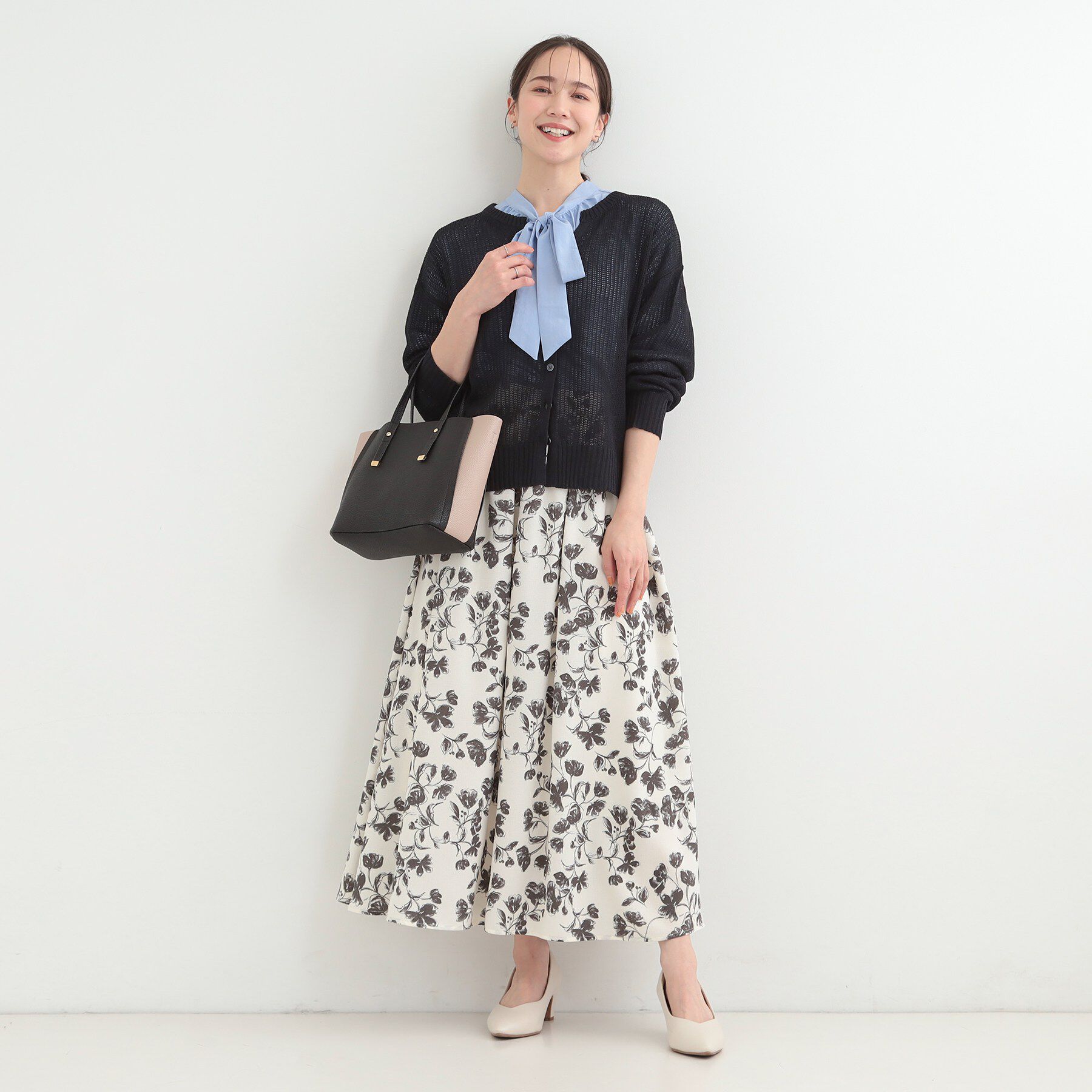 SHOO･LA･RUE「【洗濯機可/S-LL】キーネックでこなれ見え　ざっくり編みカーディガン」|カーディガン|