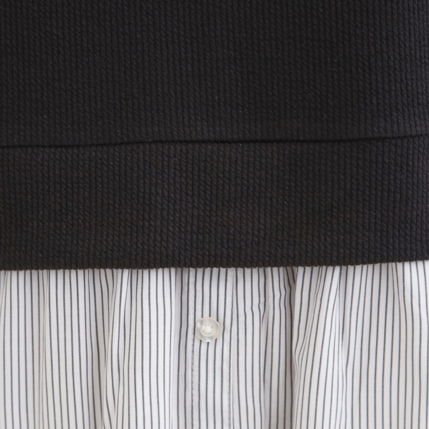 SHOO･LA･RUE「【S-LL/体型カバー】ストライプが爽やか　ベストドッキングシャツワンピース」|ワンピース|