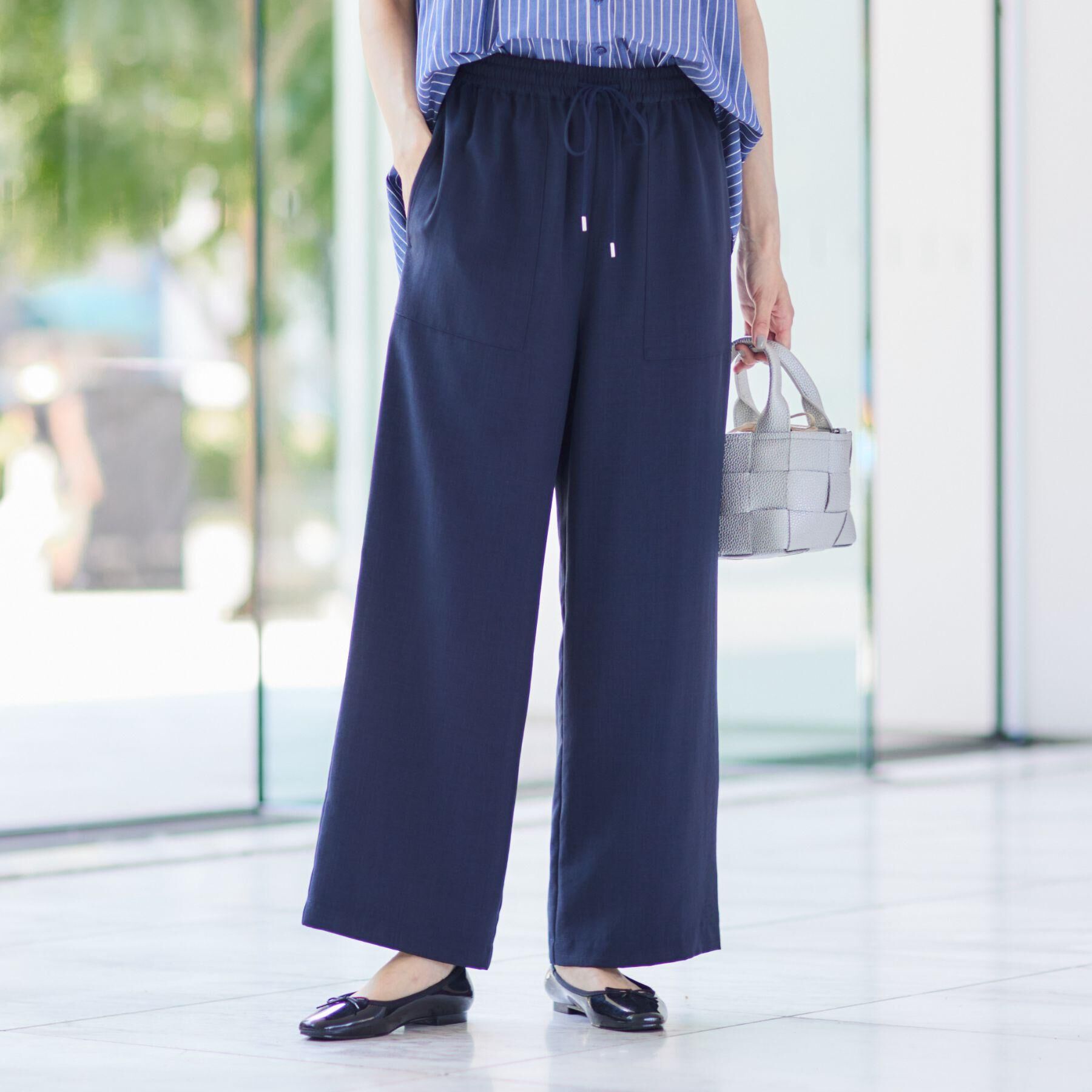 Dessin「【ウエストゴム】アウトポケット付きパンツ（XS～L）」|その他|ネイビー(094)