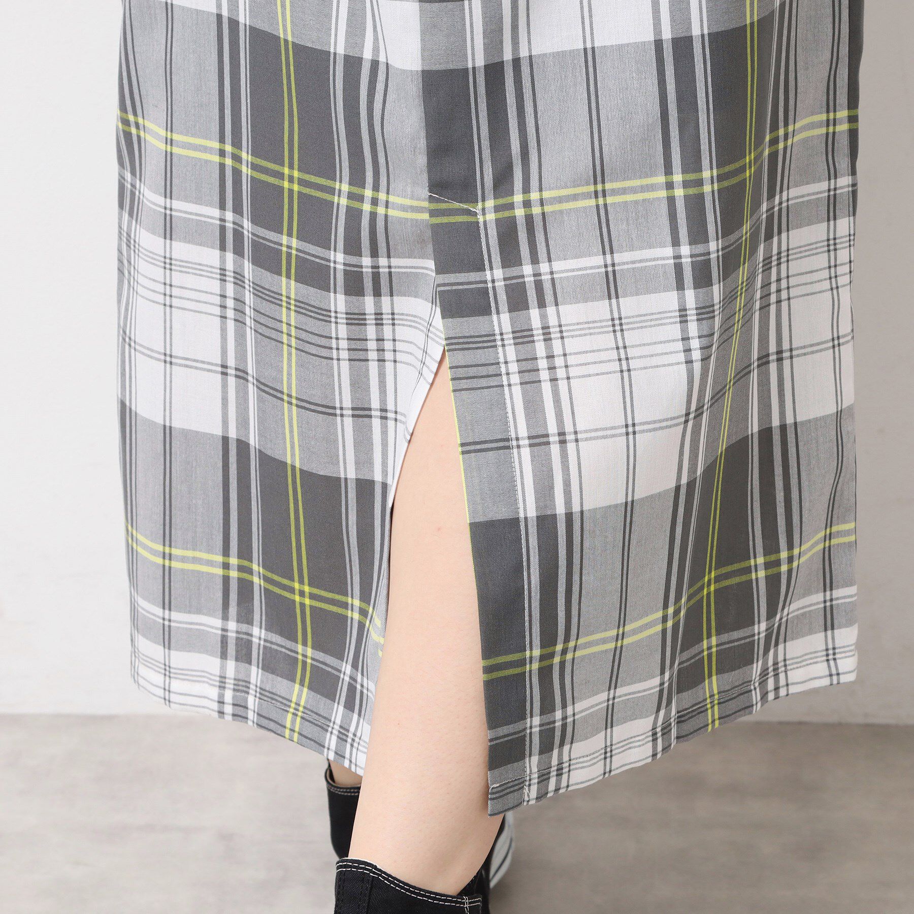 Dessin「【洗える】肩紐付きチェックスカート」|スカート|