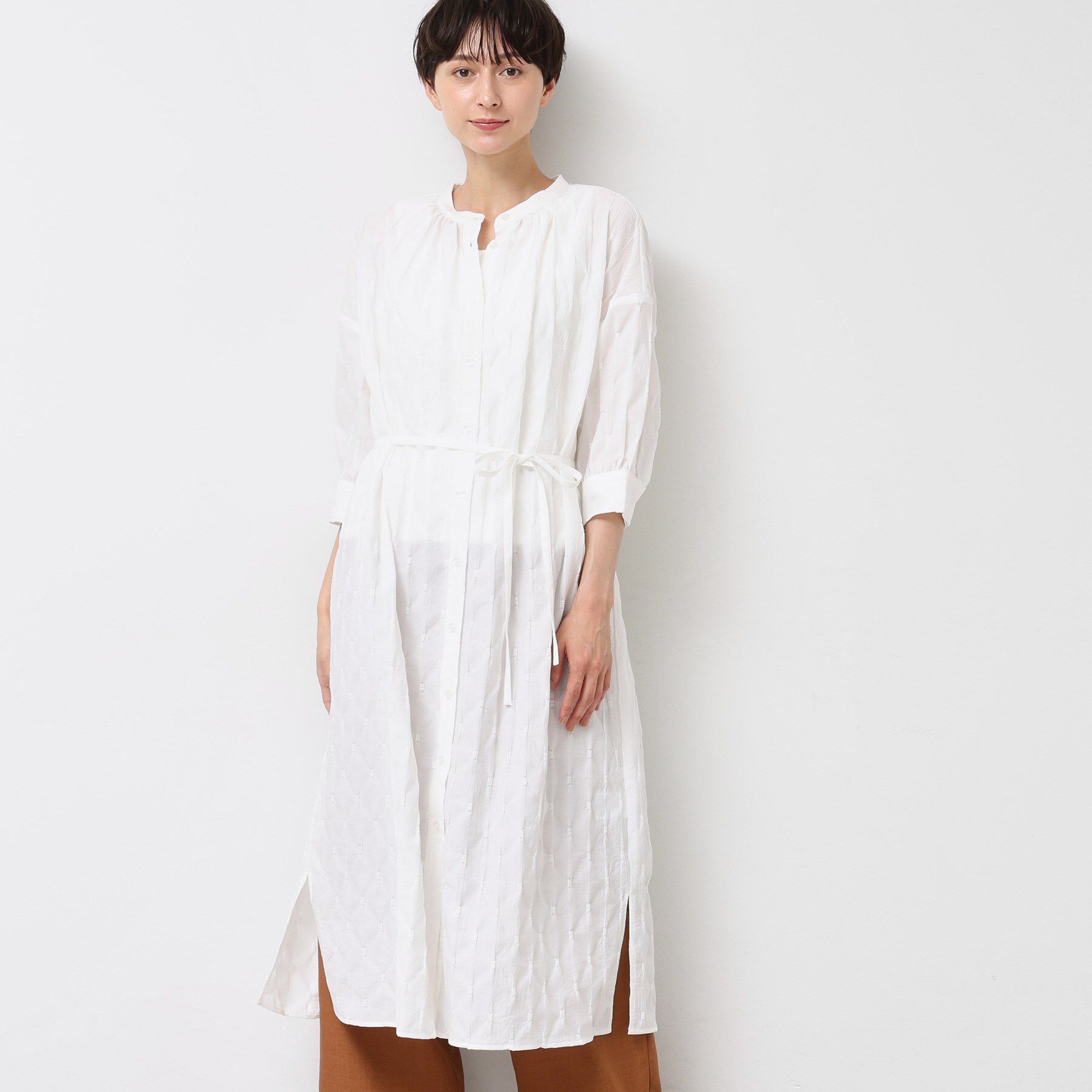 Dessin「【洗える／五分袖】ジャカードワンピース」|ワンピース|