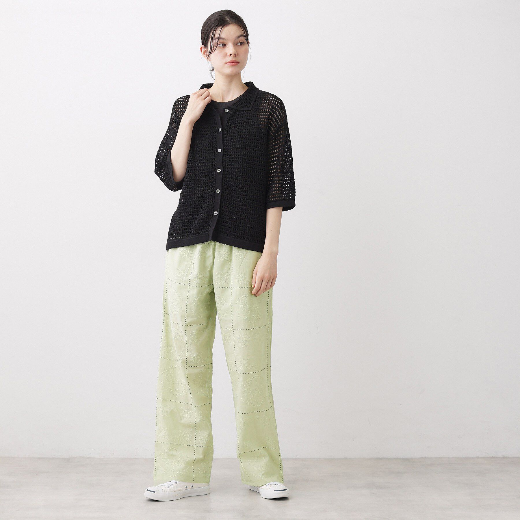 Dessin「【セットアップ可/ウエストゴム】刺繍スクエアレースワイドパンツ」|その他|