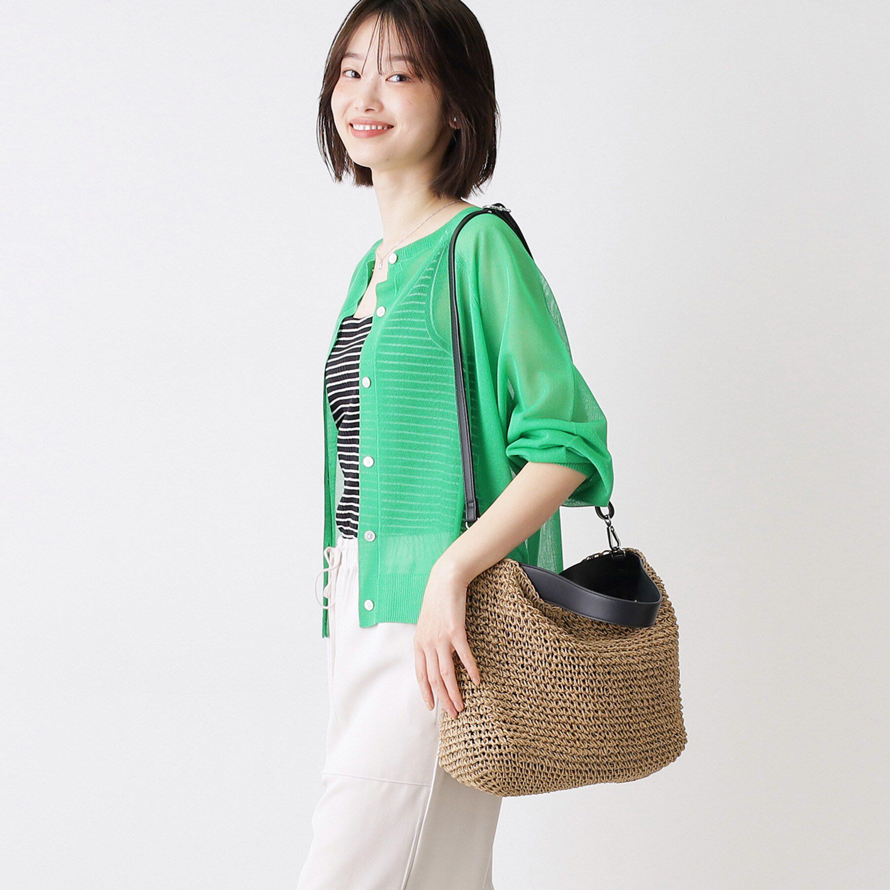 Dessin「【2WAY】ペーパーメッシュショルダートート」|トートバッグ|