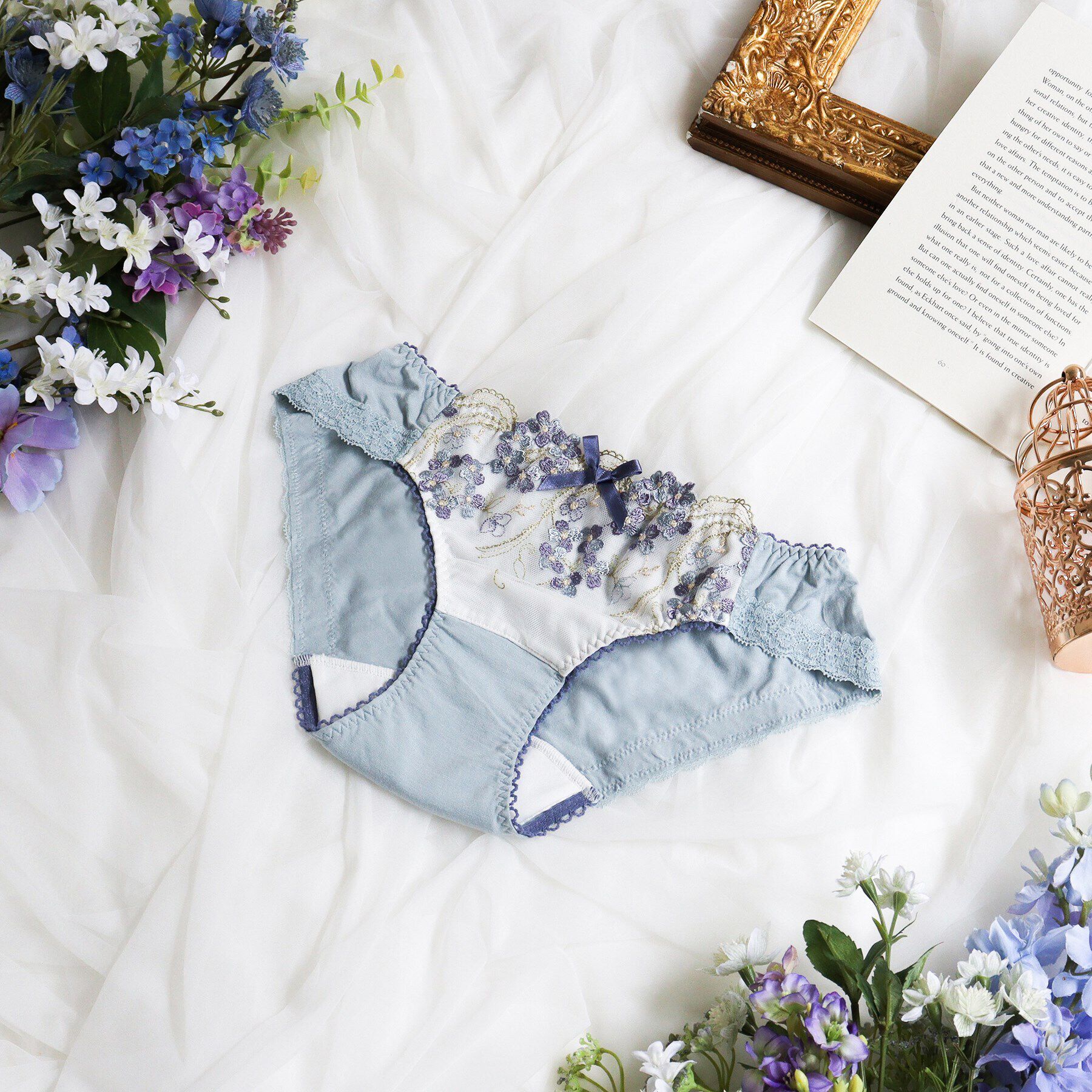 Risa Magli「クラーラ サニタリーショーツ」|インナー|ブルー(092)