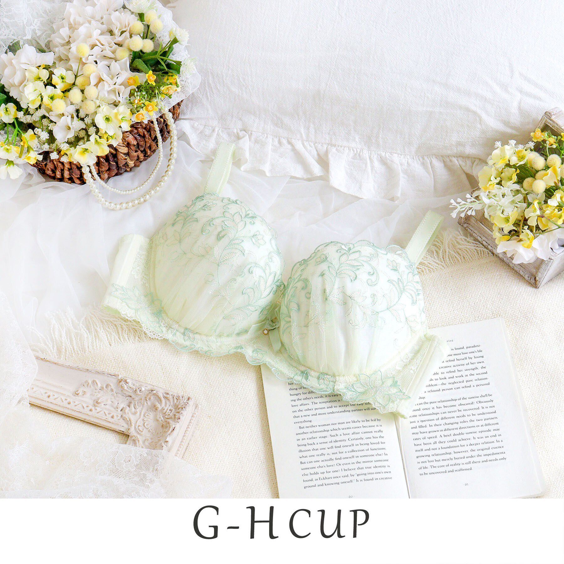 Risa Magli「イリーナ ブラジャー（G-H）＜バストアップタイプ＞」|インナー|ミントグリーン(02