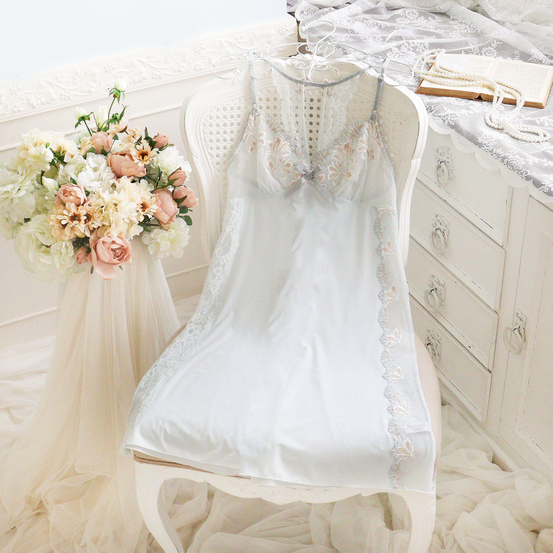 Risa Magli「リーゼル スリップ」|キャミソール|サックスブルー(09