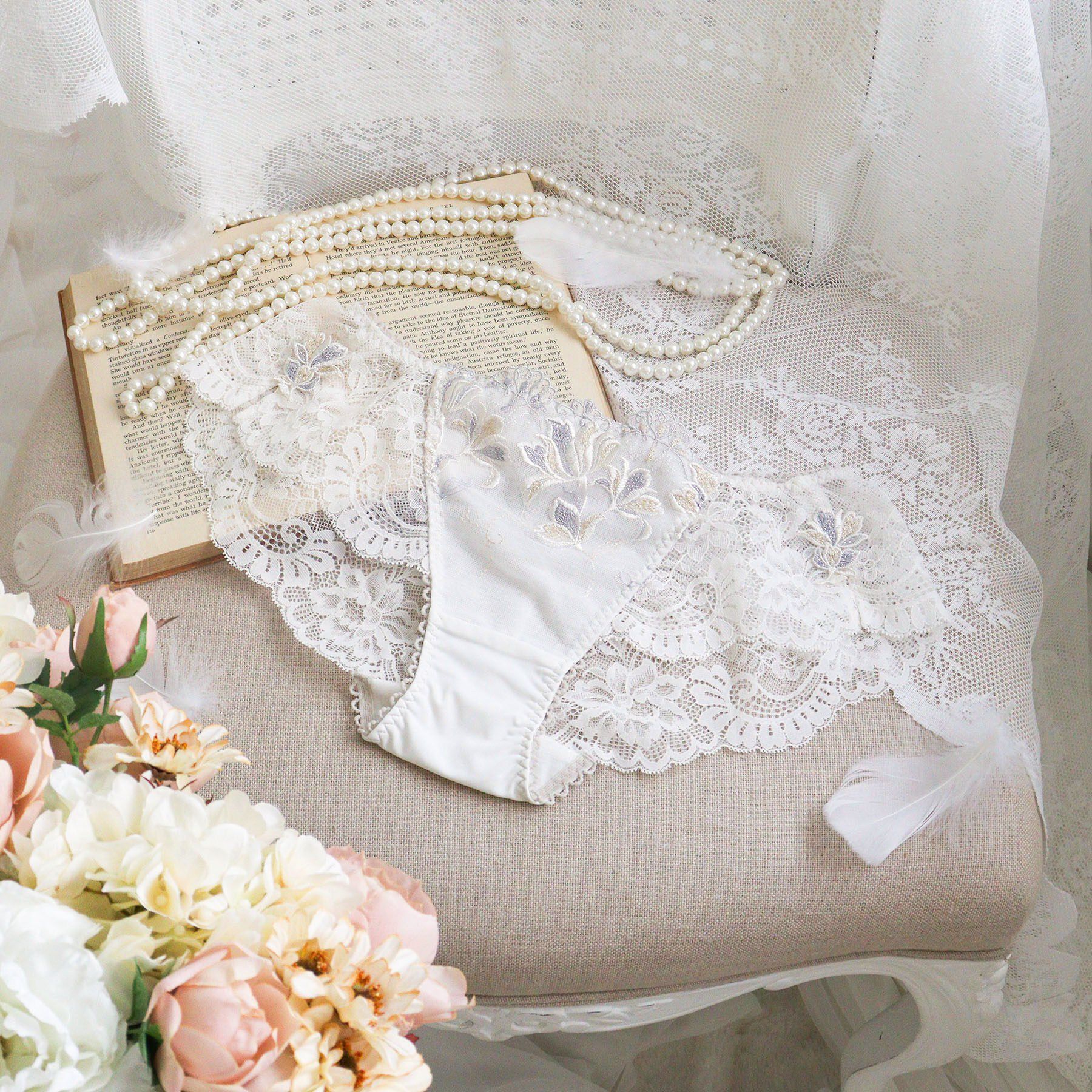 Risa Magli「リーゼル レースショーツ」|インナー|アイボリー(004)