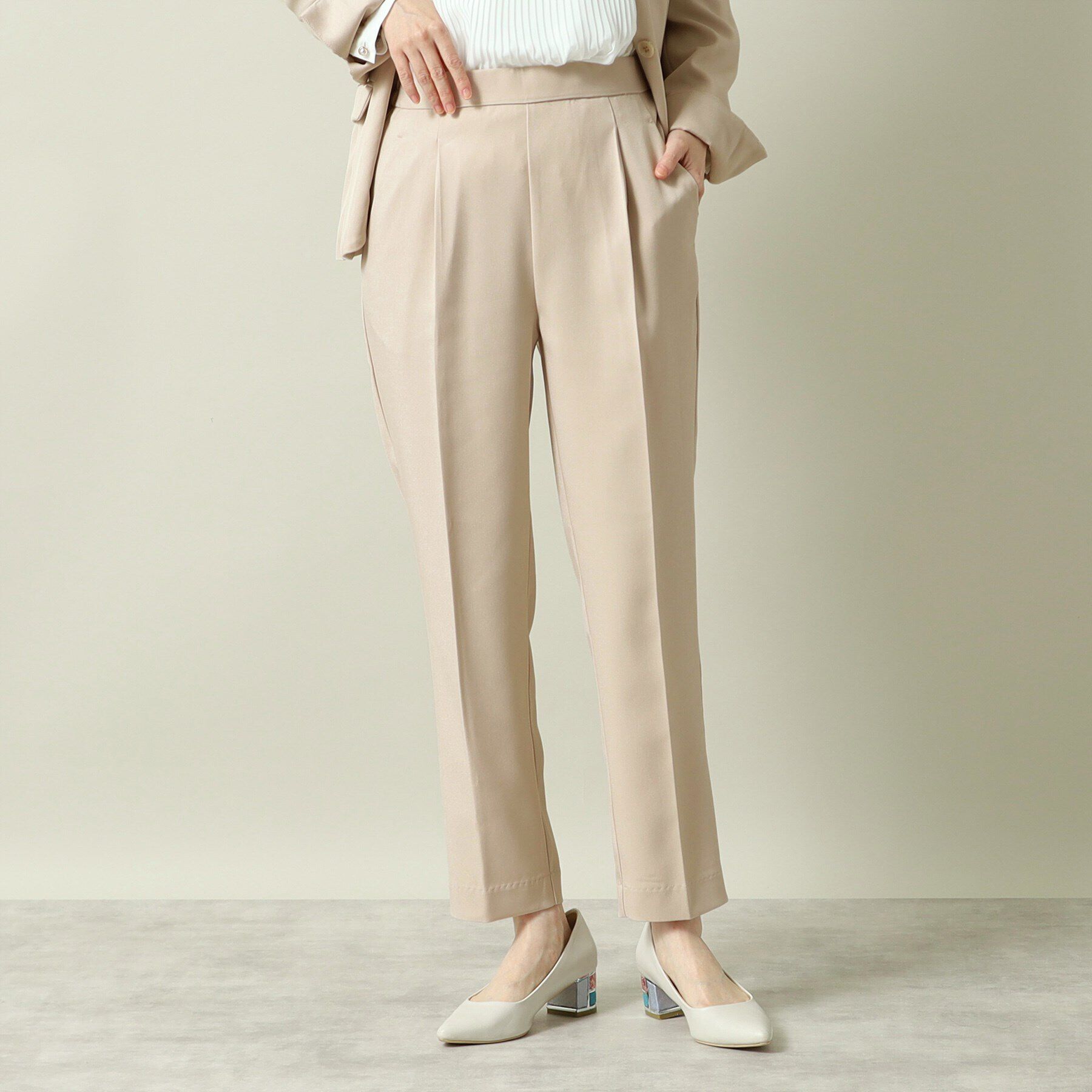 ITS&rsquo;DEMO「【通勤／手洗い可／吸水速乾】ツイルテーパードパンツ」|その他|ライトベージュ(05