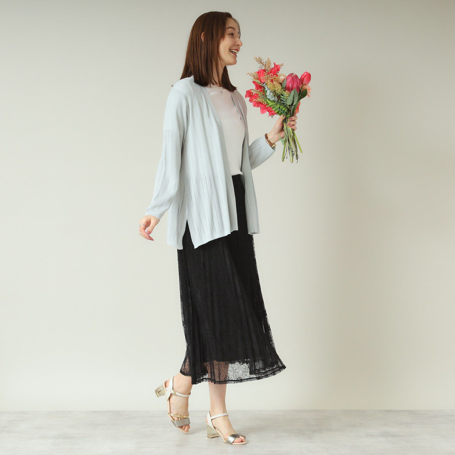 ITS&rsquo;DEMO「【ウエストゴム／手洗い可】レースプリーツスカート」|スカート|