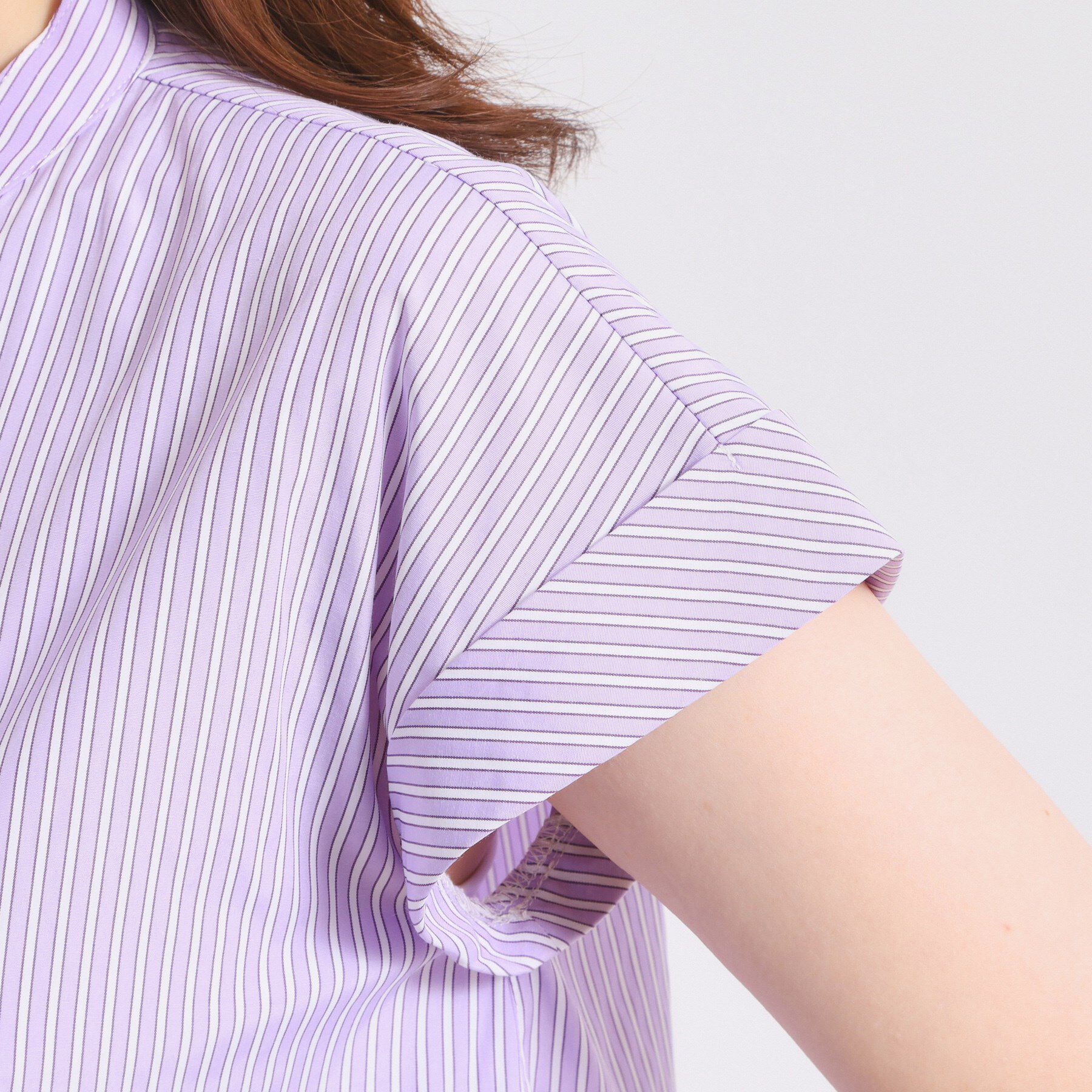 ITS&rsquo;DEMO「【接触冷感／手洗い可】ストライプペプラムブラウス」|シャツ・ブラウス|