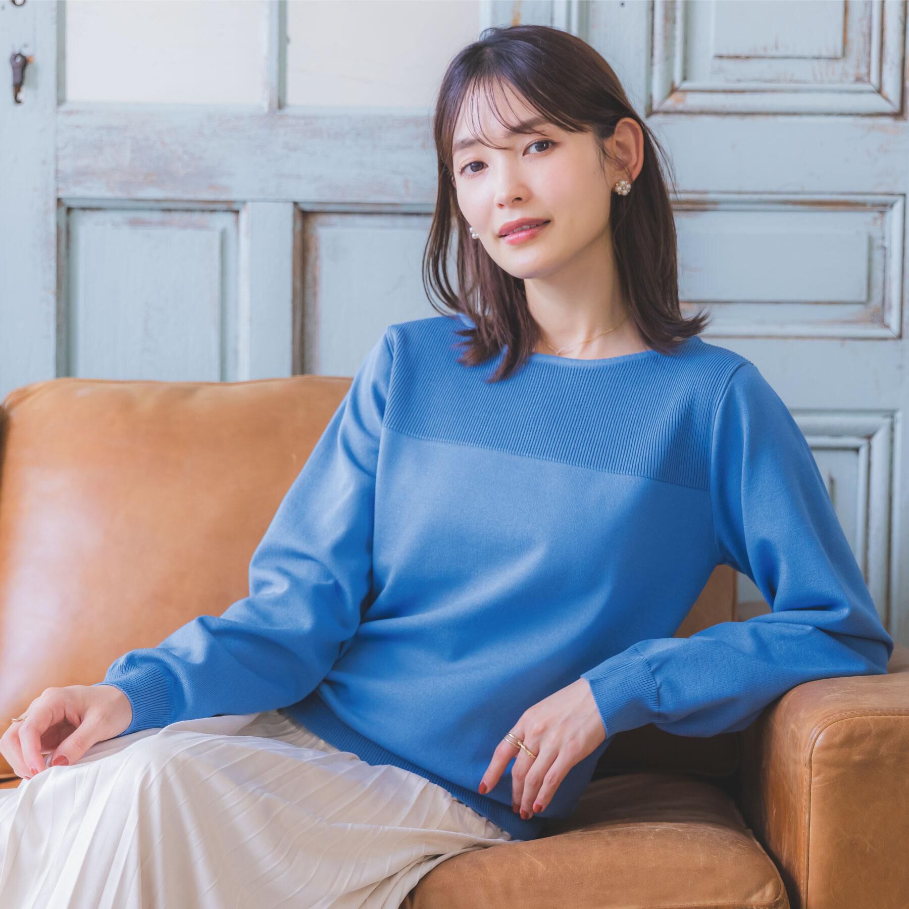 ITS&rsquo;DEMO「【縮みに強い／洗濯機OK】編地切替ニットプルオーバー」|ニット・セーター|