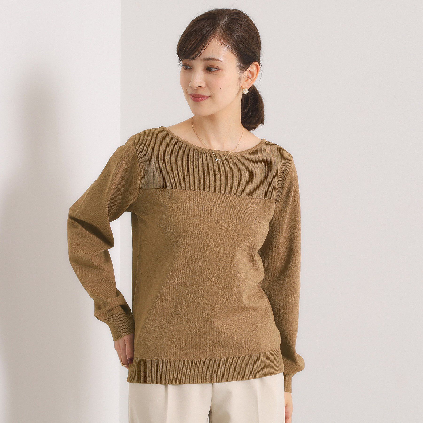 ITS&rsquo;DEMO「【縮みに強い／洗濯機OK】編地切替ニットプルオーバー」|ニット・セーター|