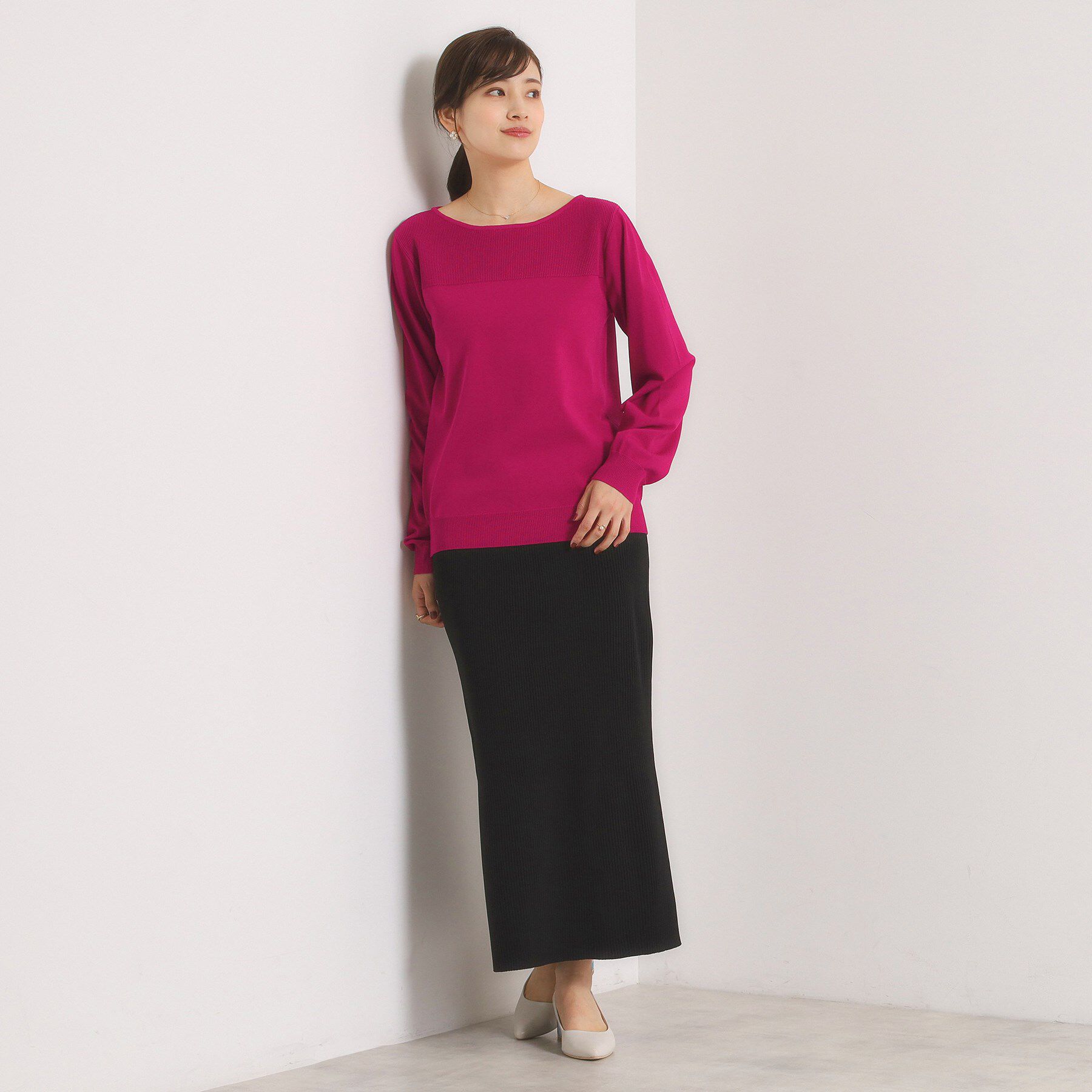 ITS&rsquo;DEMO「【縮みに強い／洗濯機OK】編地切替ニットプルオーバー」|ニット・セーター|