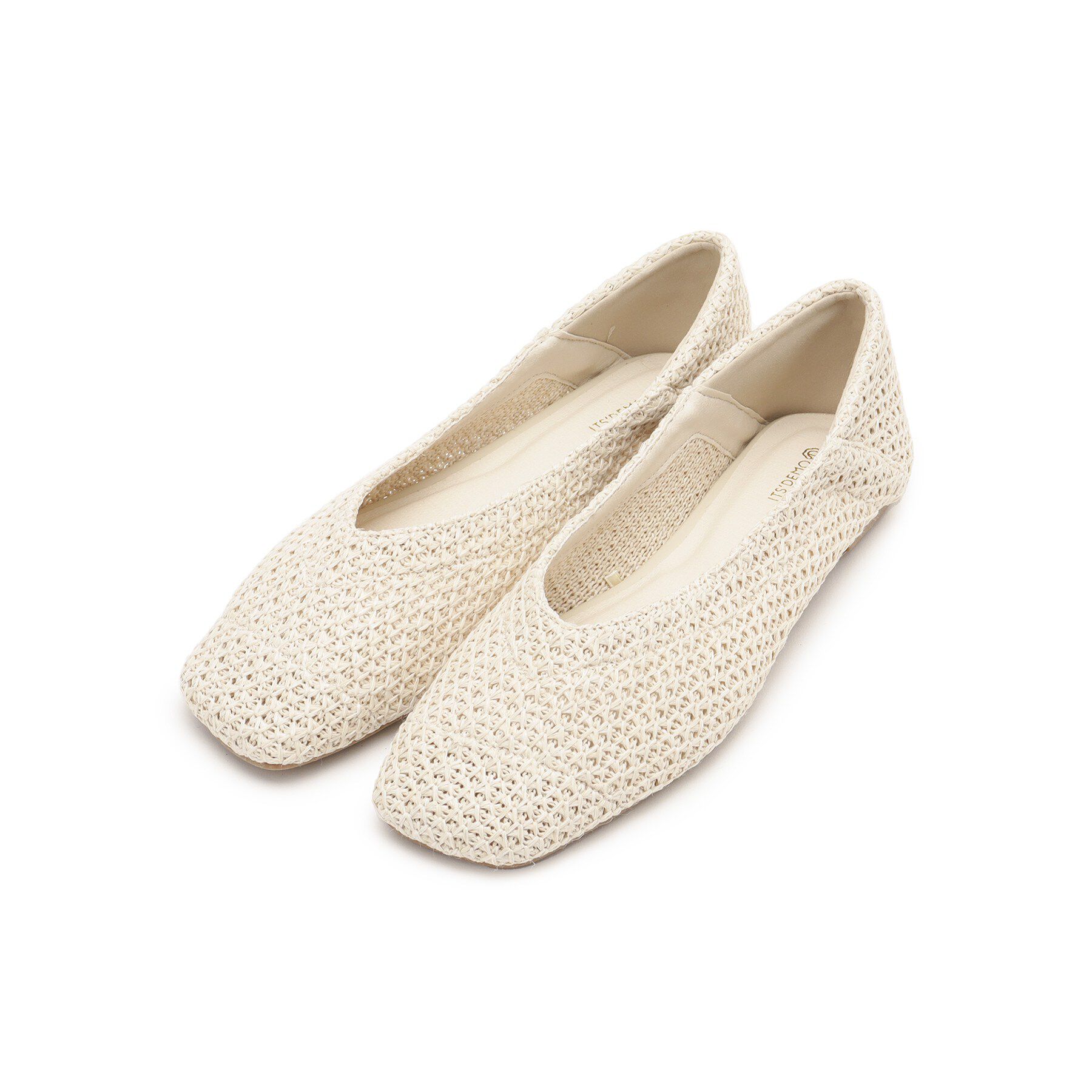 ITS&rsquo;DEMO「【3E幅】スクエアフラットパンプス」|パンプス|アイボリー(404)