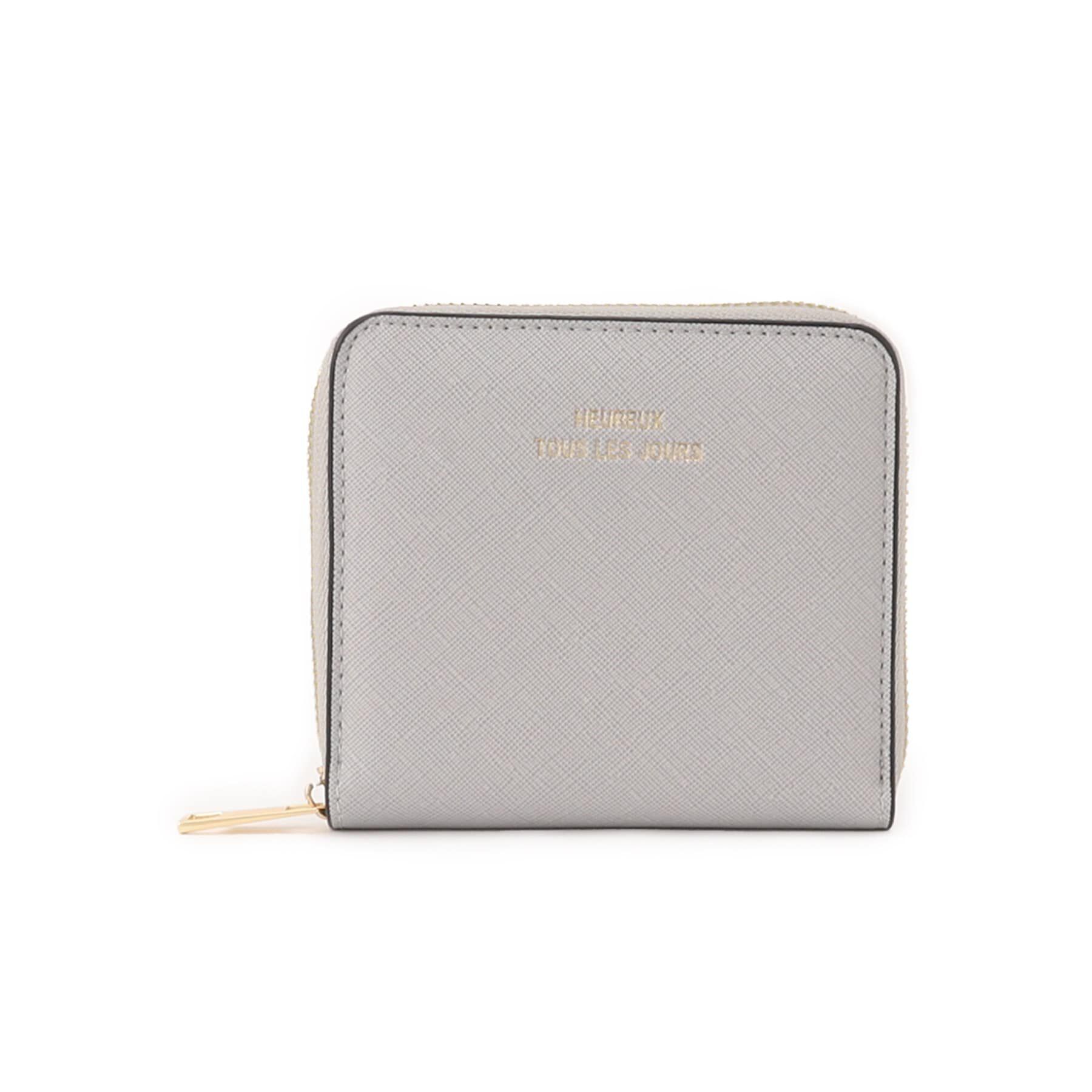 Ober Tashe「【新生活・新学期】角シボミドルラウンド財布」|財布|ライトグレー(011