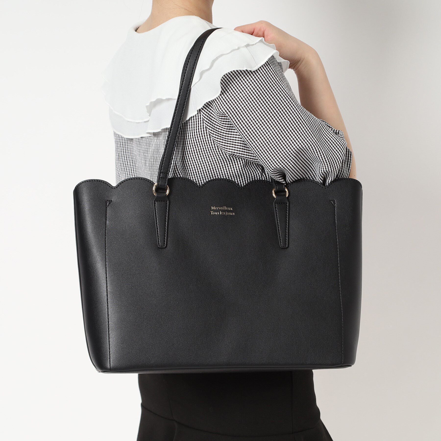 Ober Tashe「スカラップ合皮トート」|トートバッグ|