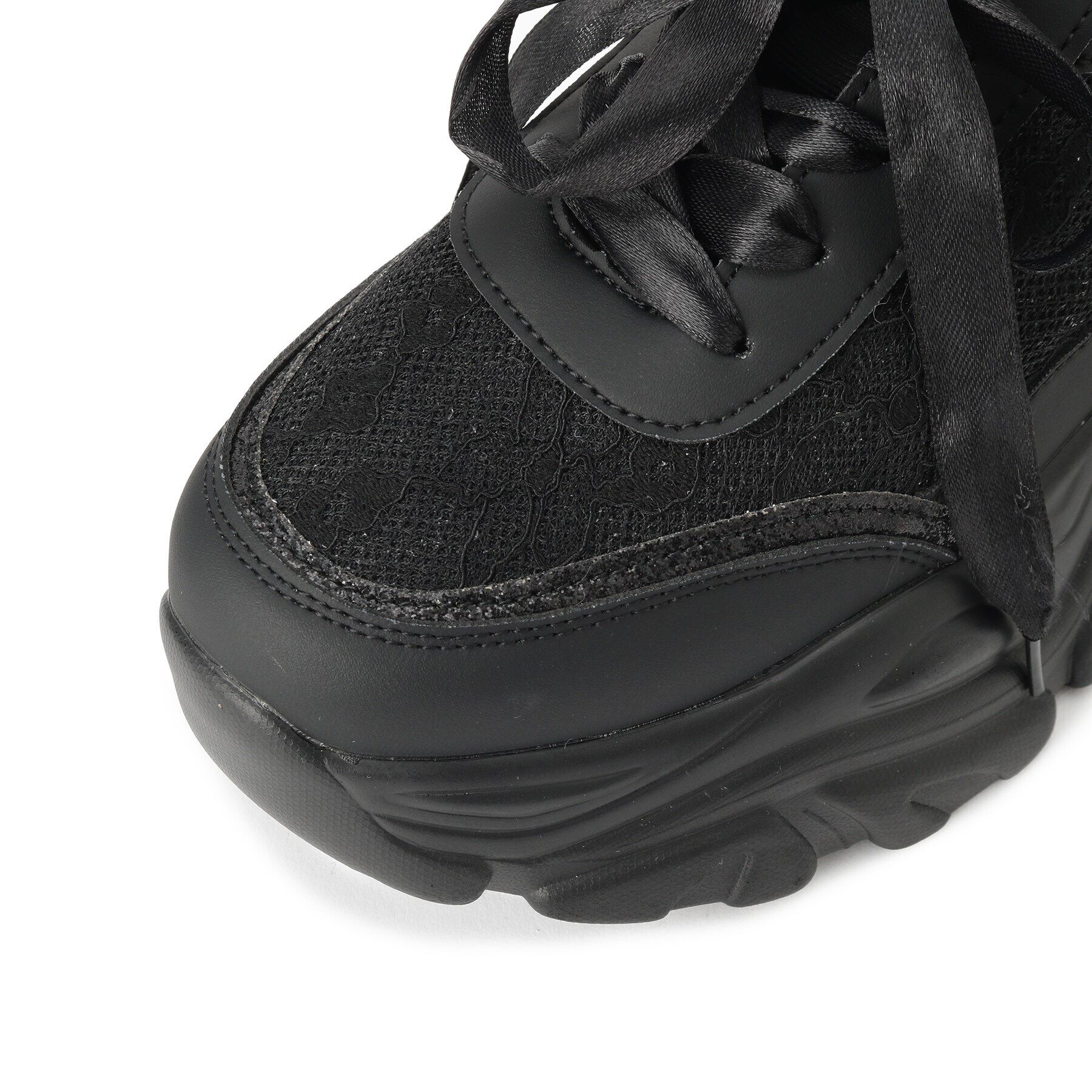 csT&P「厚底パール調付きレーススニーカー」|スニーカー|