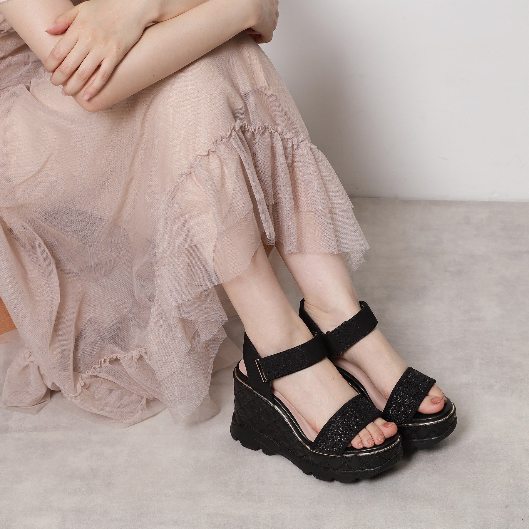 ESPERANZA「キルティングウェッジソールスポサン」|サンダル|