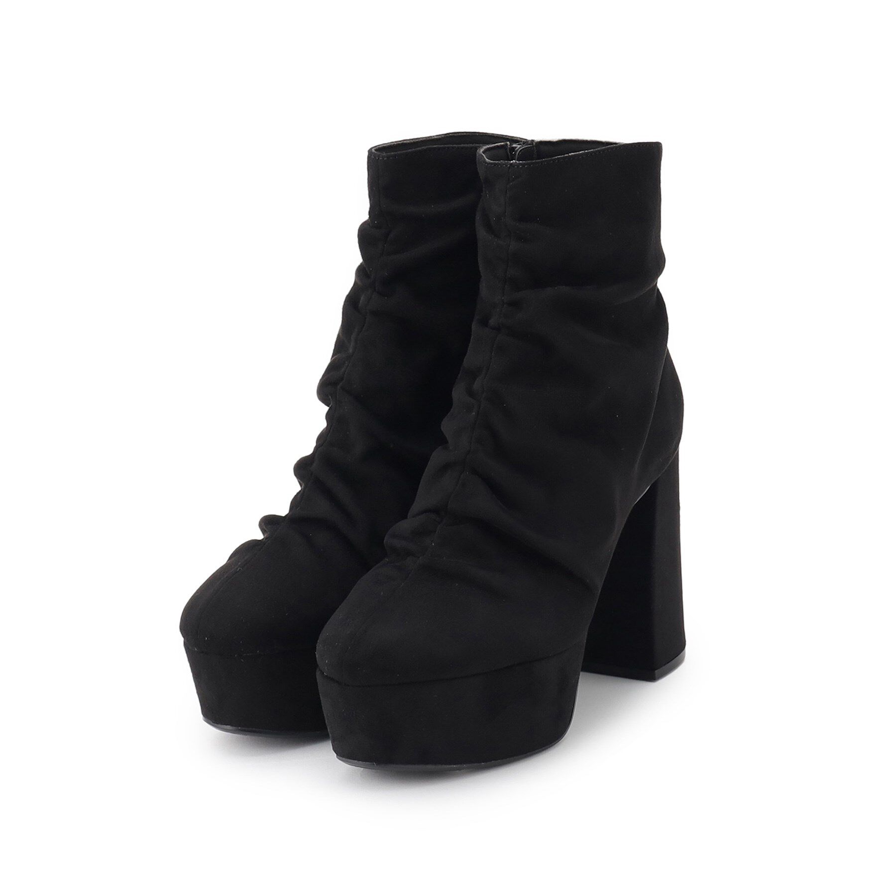 ESPERANZA「【EC先行販売】【ラク盛り／ショートブーツ】リピーター続出／脚長美脚 厚底シャーリングブーツ」|ショートブーツ|