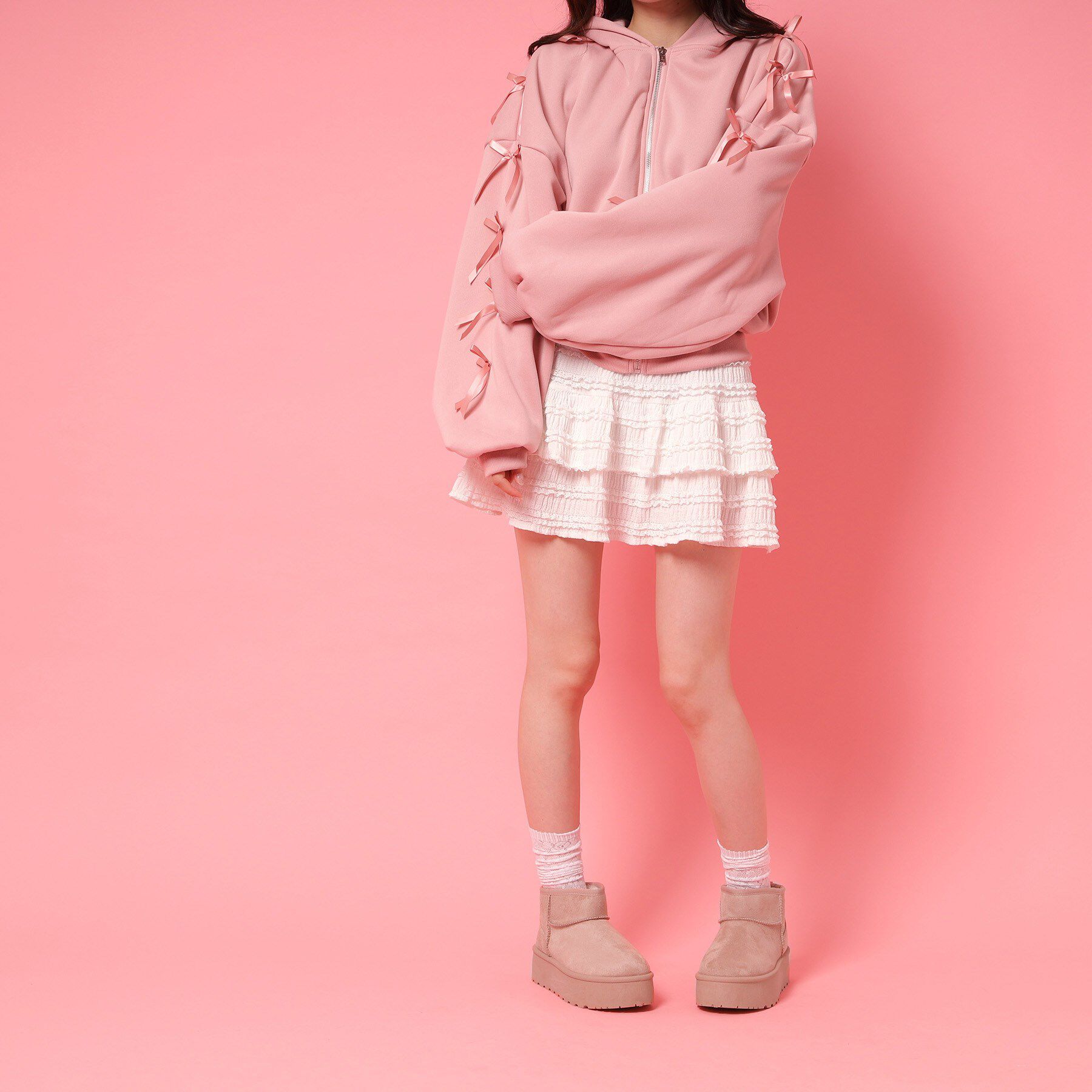 csT&P「厚底プレーンフェイクムートン」|ショートブーツ|