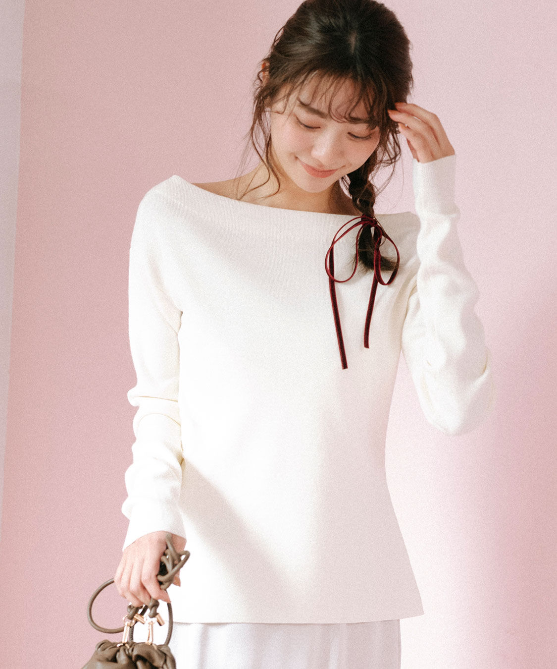 COCO DEAL「オフショルギャザーニット」|ニット・セーター|オフ