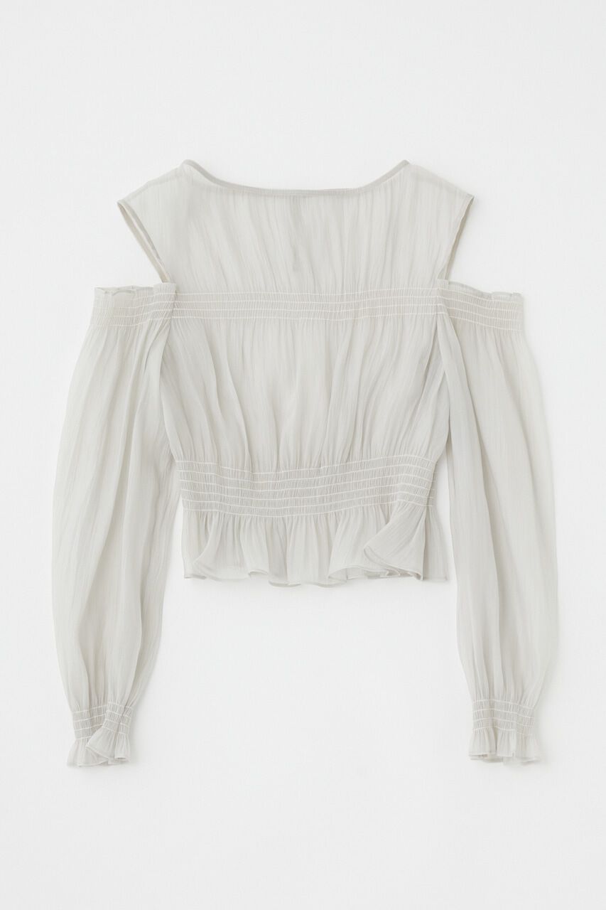 MOUSSY「SHEER GATHER ブラウス」|シャツ・ブラウス|