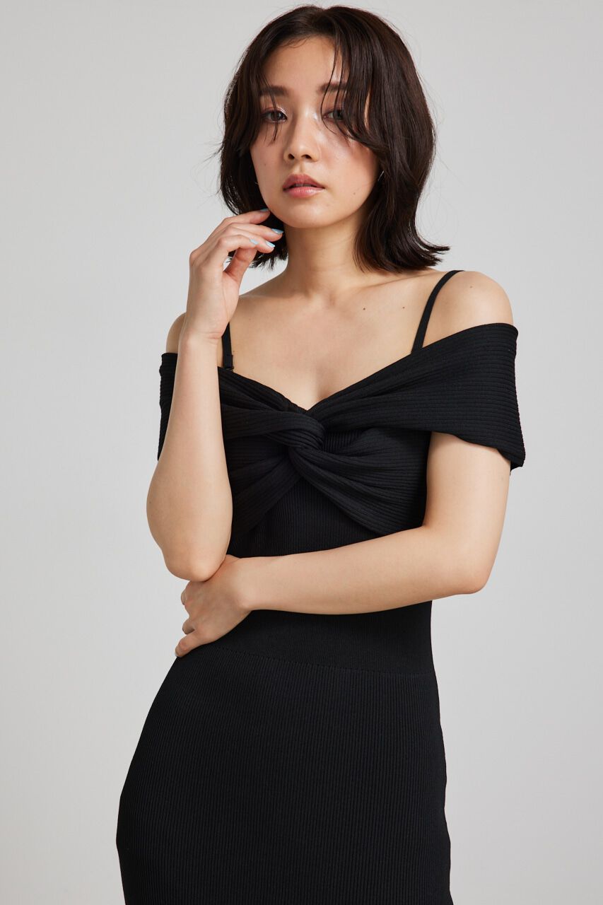 rienda「アシンメトリータイトニットワンピース」|ワンピース|